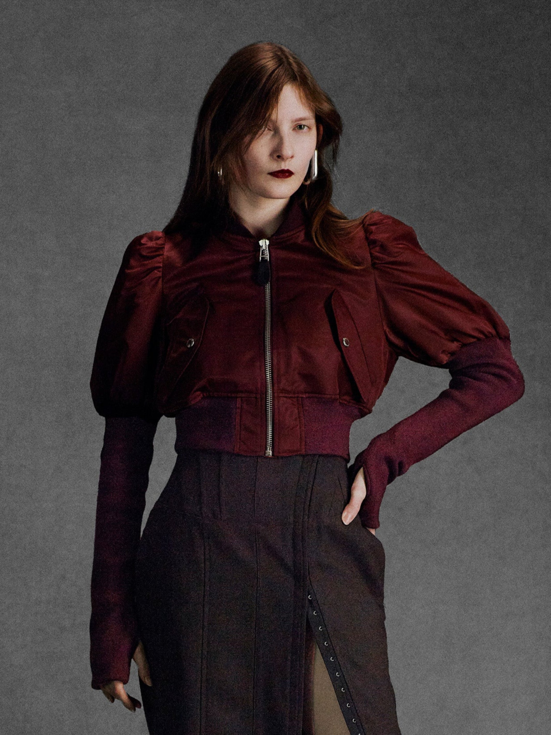 NYLON BOLERO BOMBER JACKET