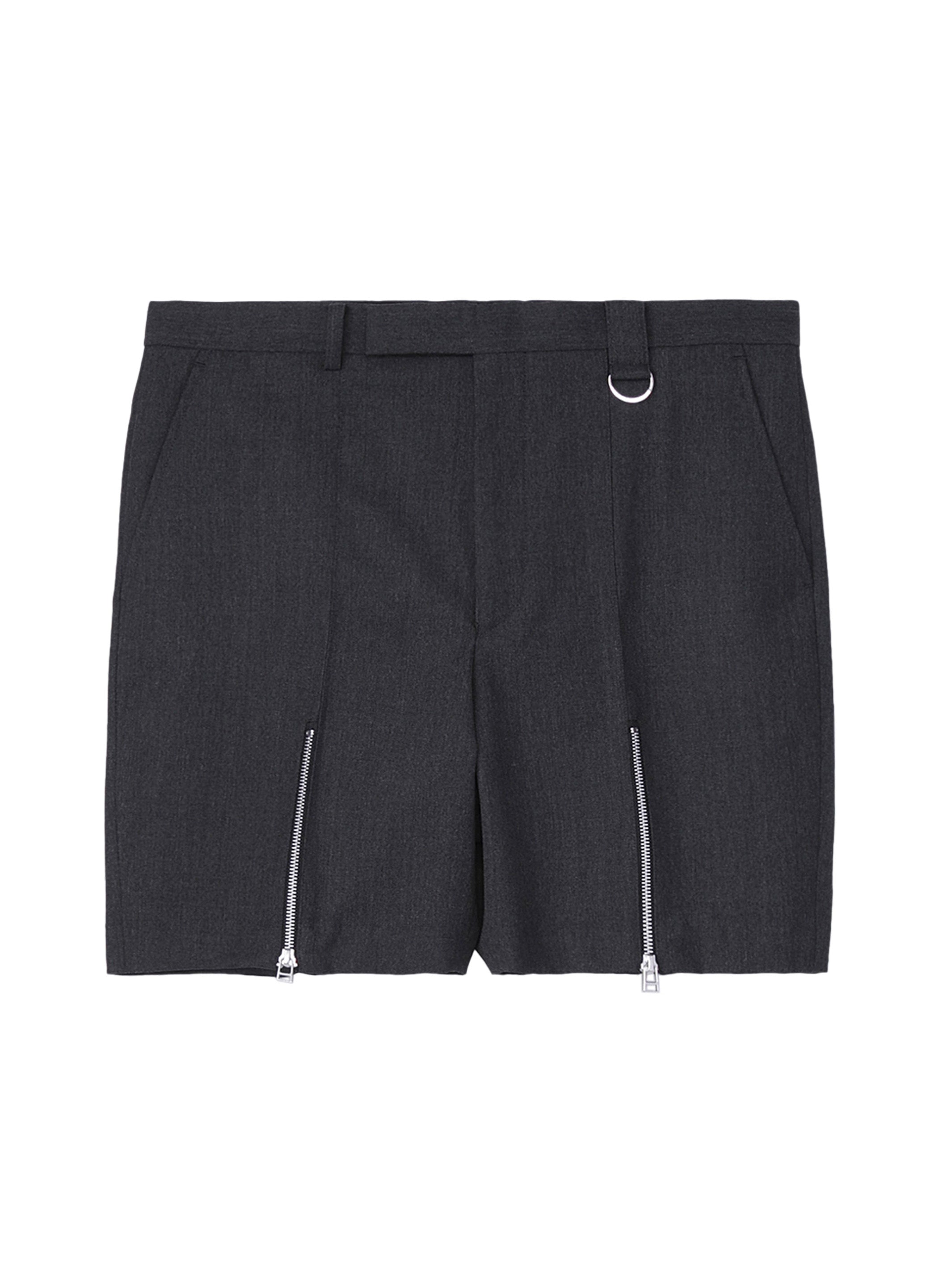 WOOL GABARDINE ZIP SHORTS