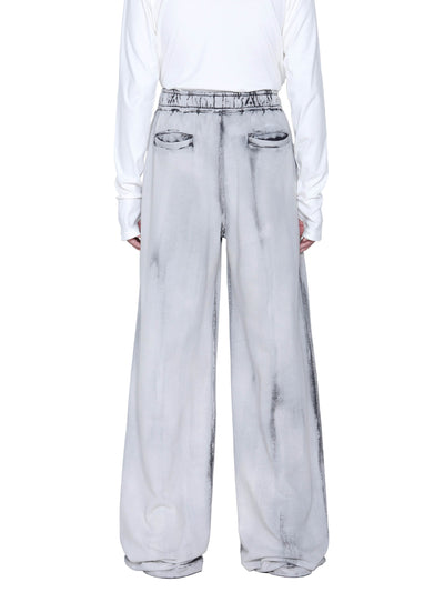 Bleached sweat wide pants