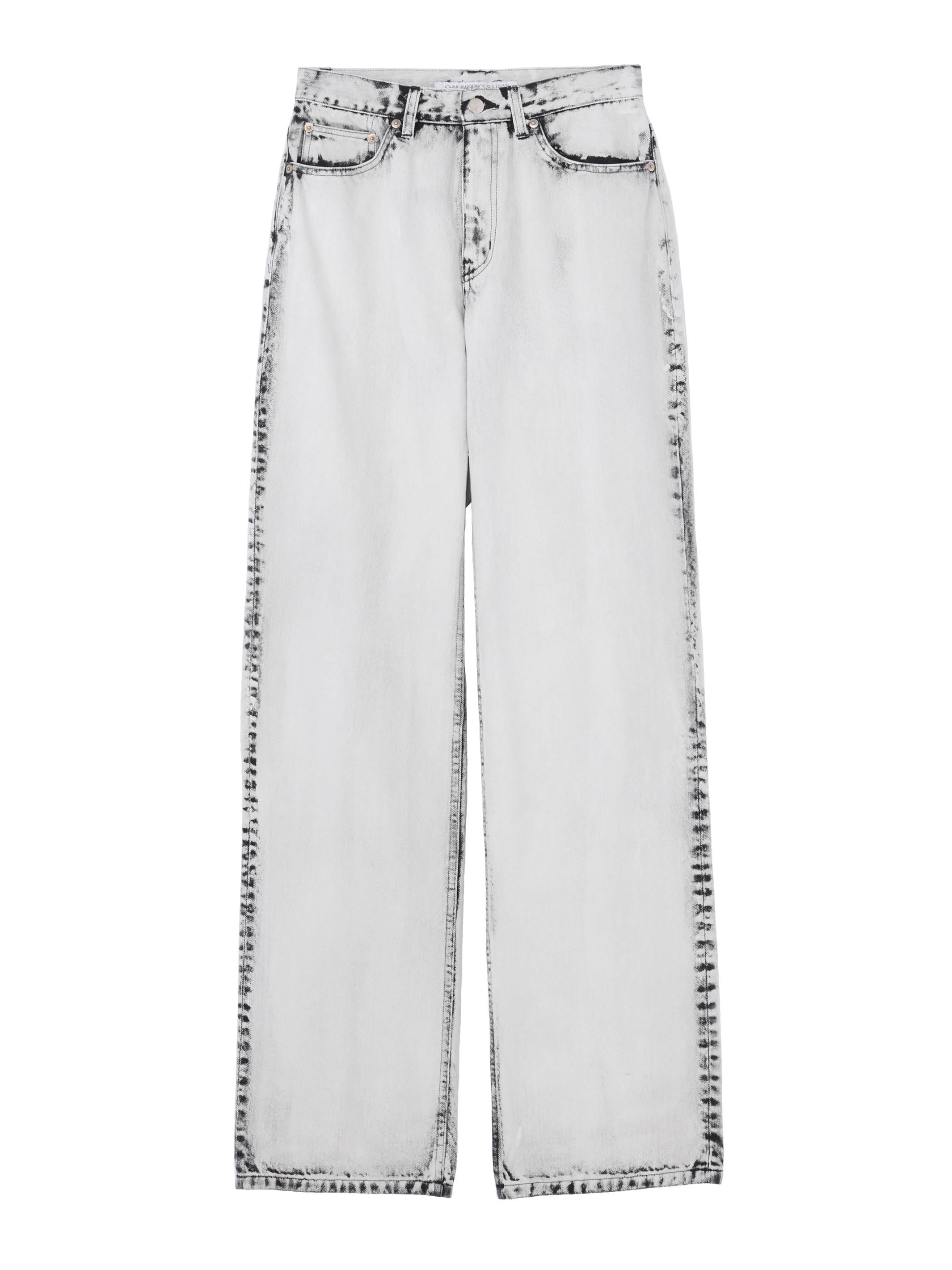 Bleached denim straight pants