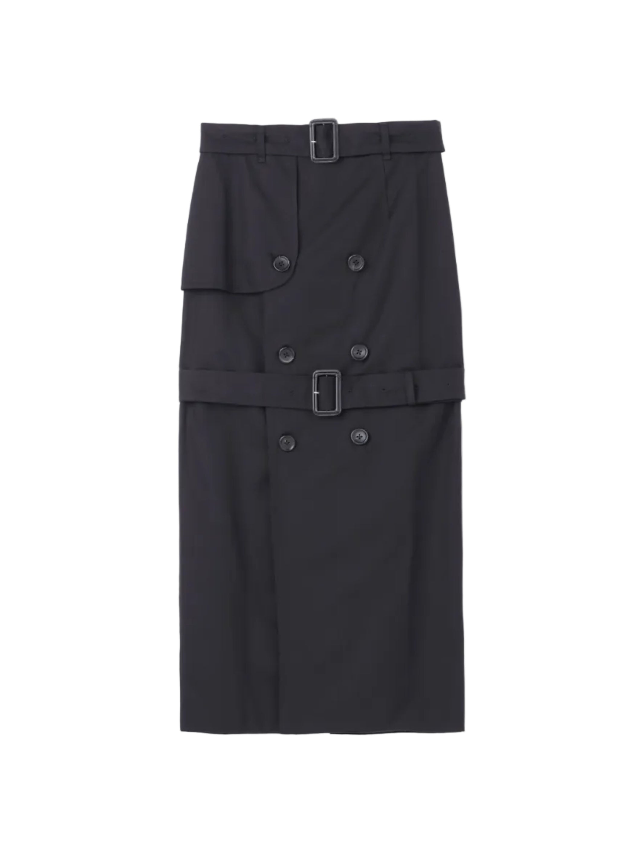 TWILL TRENCH SKIRT | BLACK