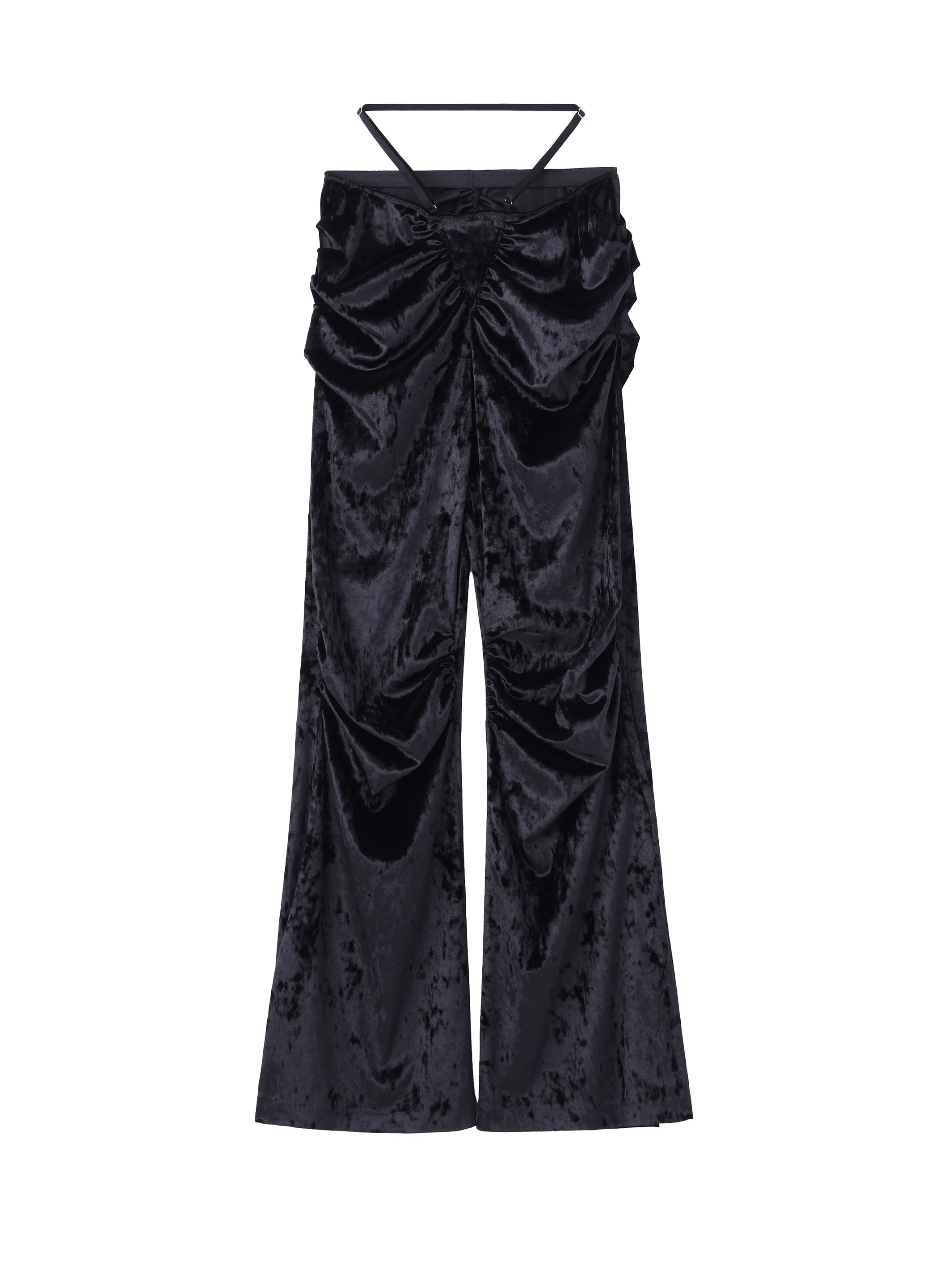 CRUSHED VELOUR GATHERED PANTS