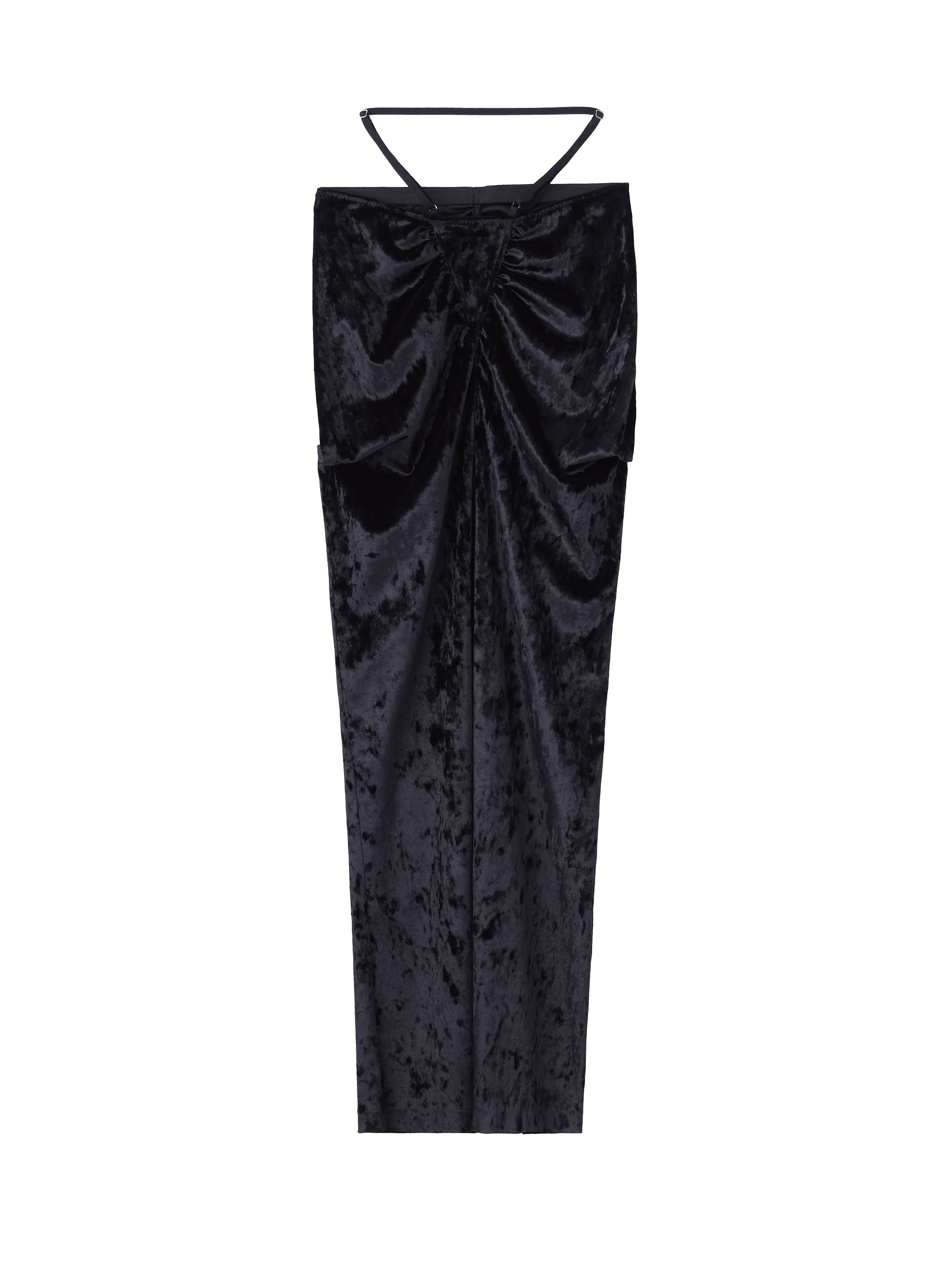 CRUSHED VELOUR GATHERED SKIRT