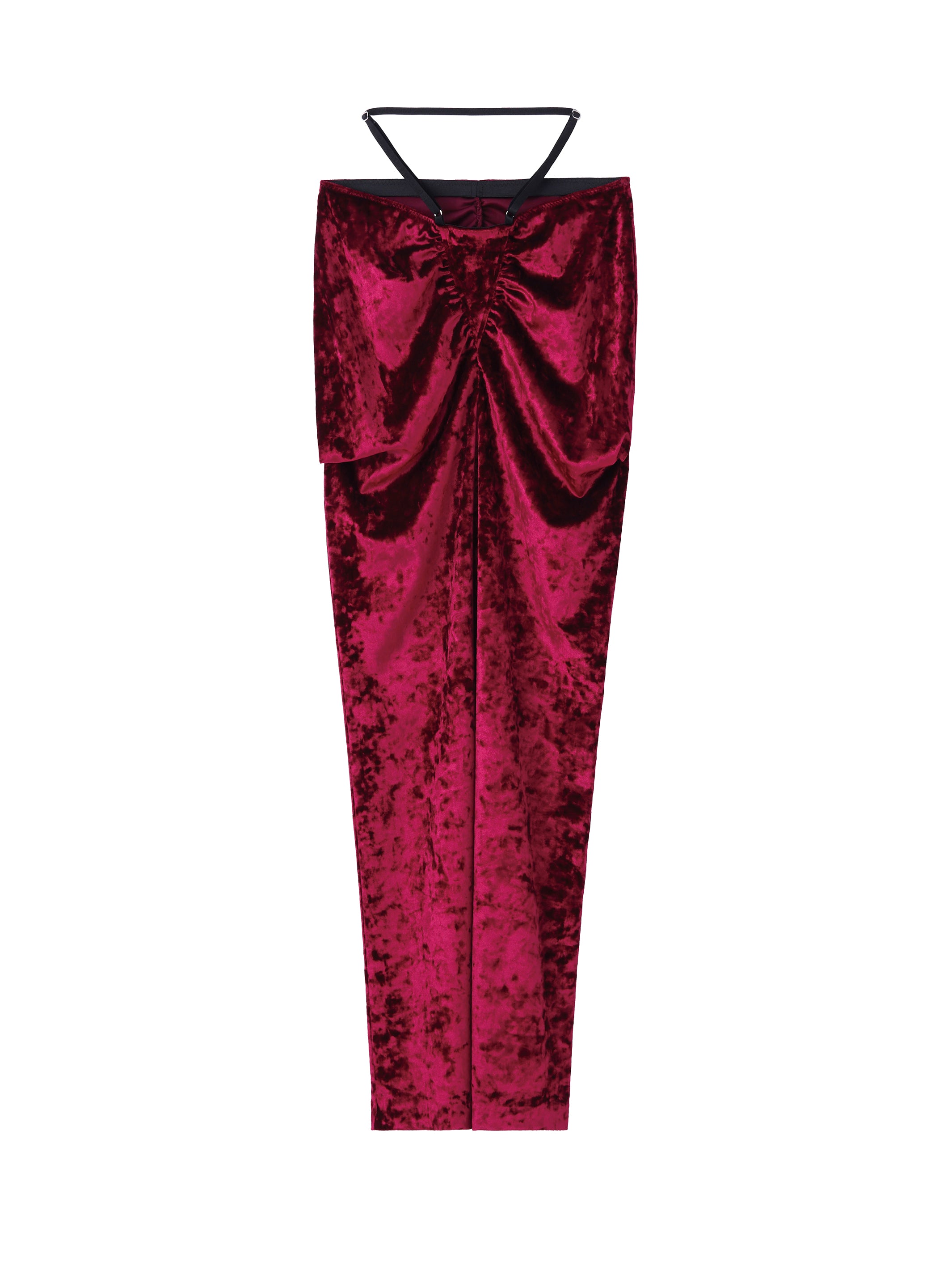 CRUSHED VELOUR GATHERED SKIRT