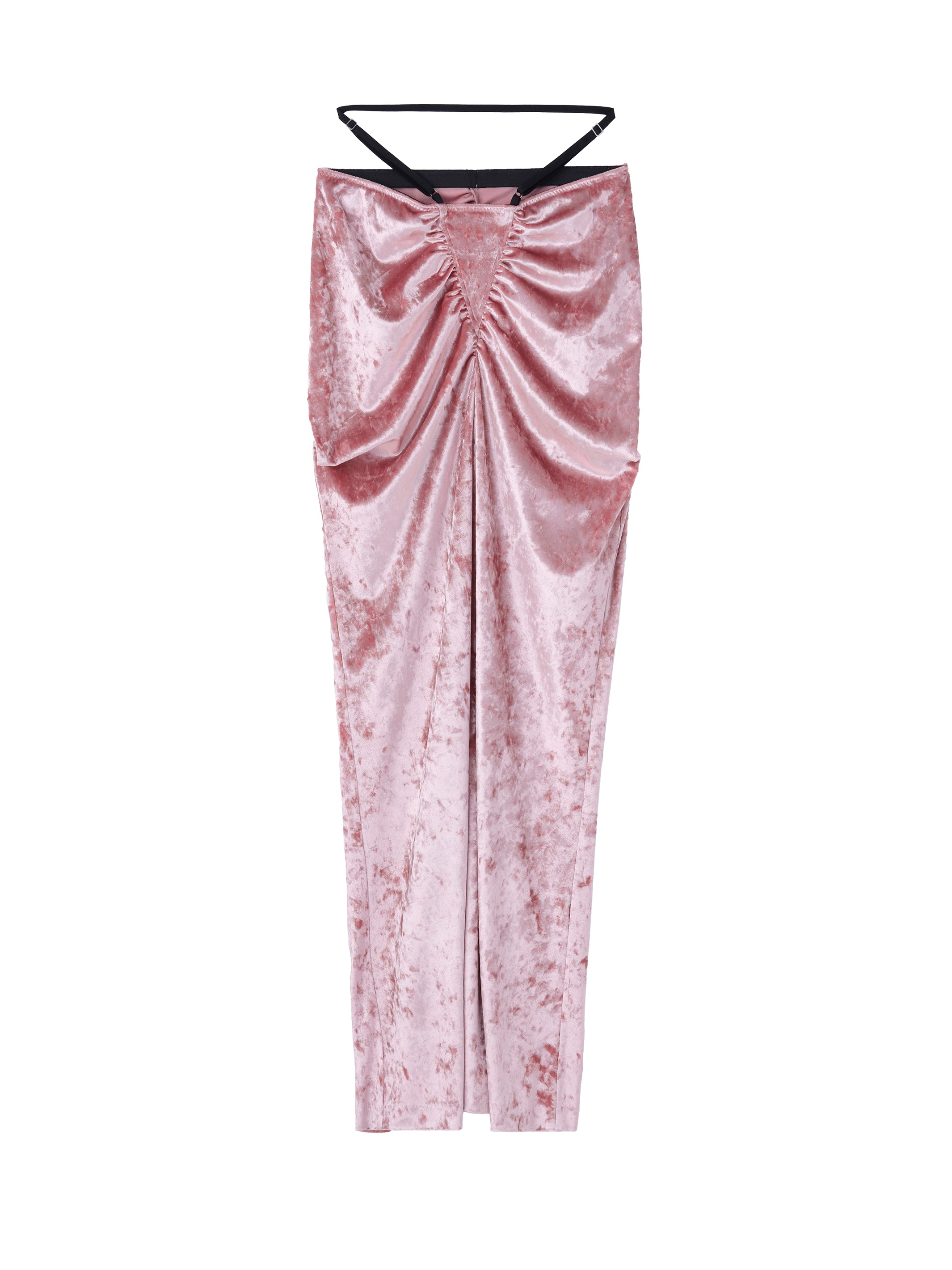 CRUSHED VELOUR GATHERED SKIRT