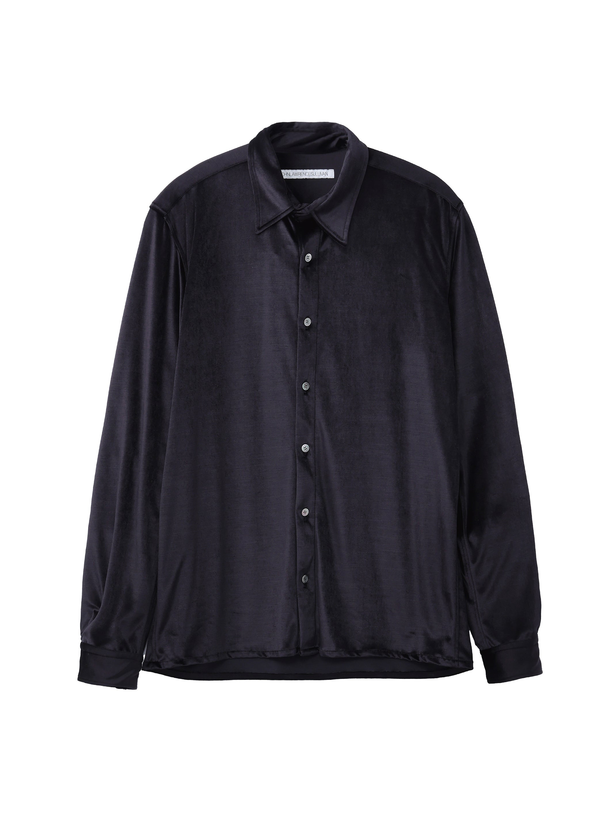VELOUR REGULAR COLLAR SHIRT