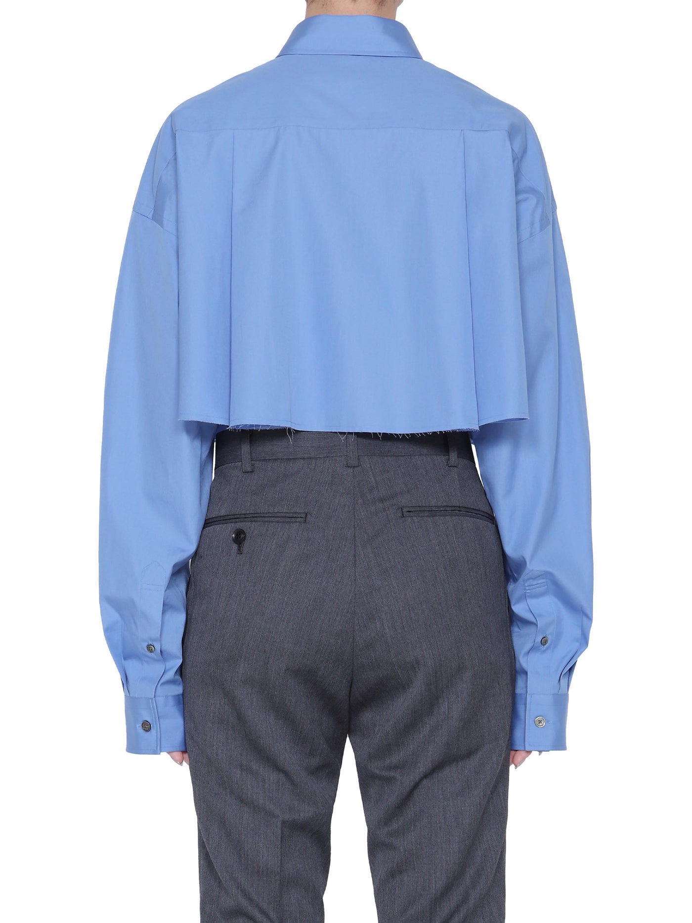 Broadcloth cropped shirt