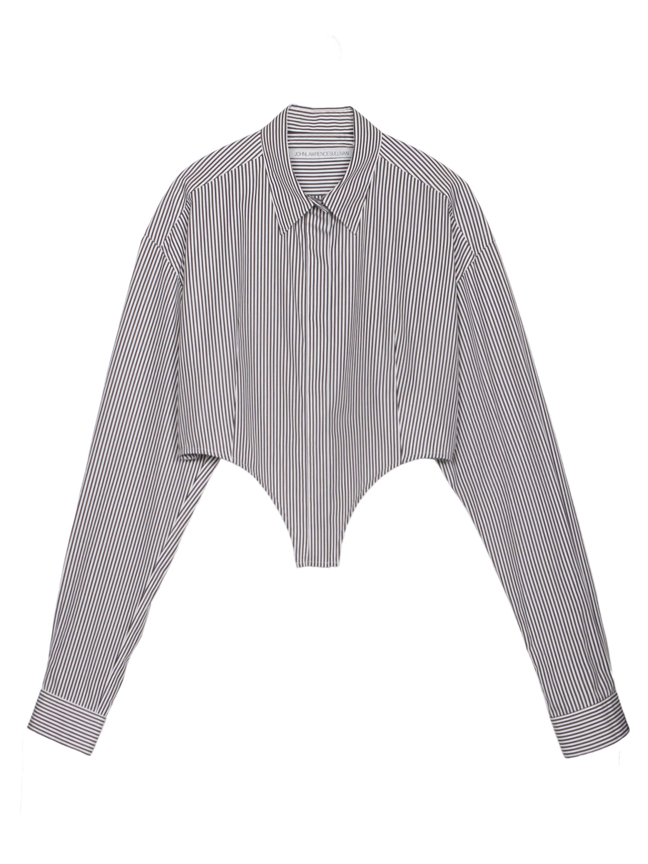 Stripe broadcloth fly front cutting shirt – JOHN LAWRENCE SULLIVAN