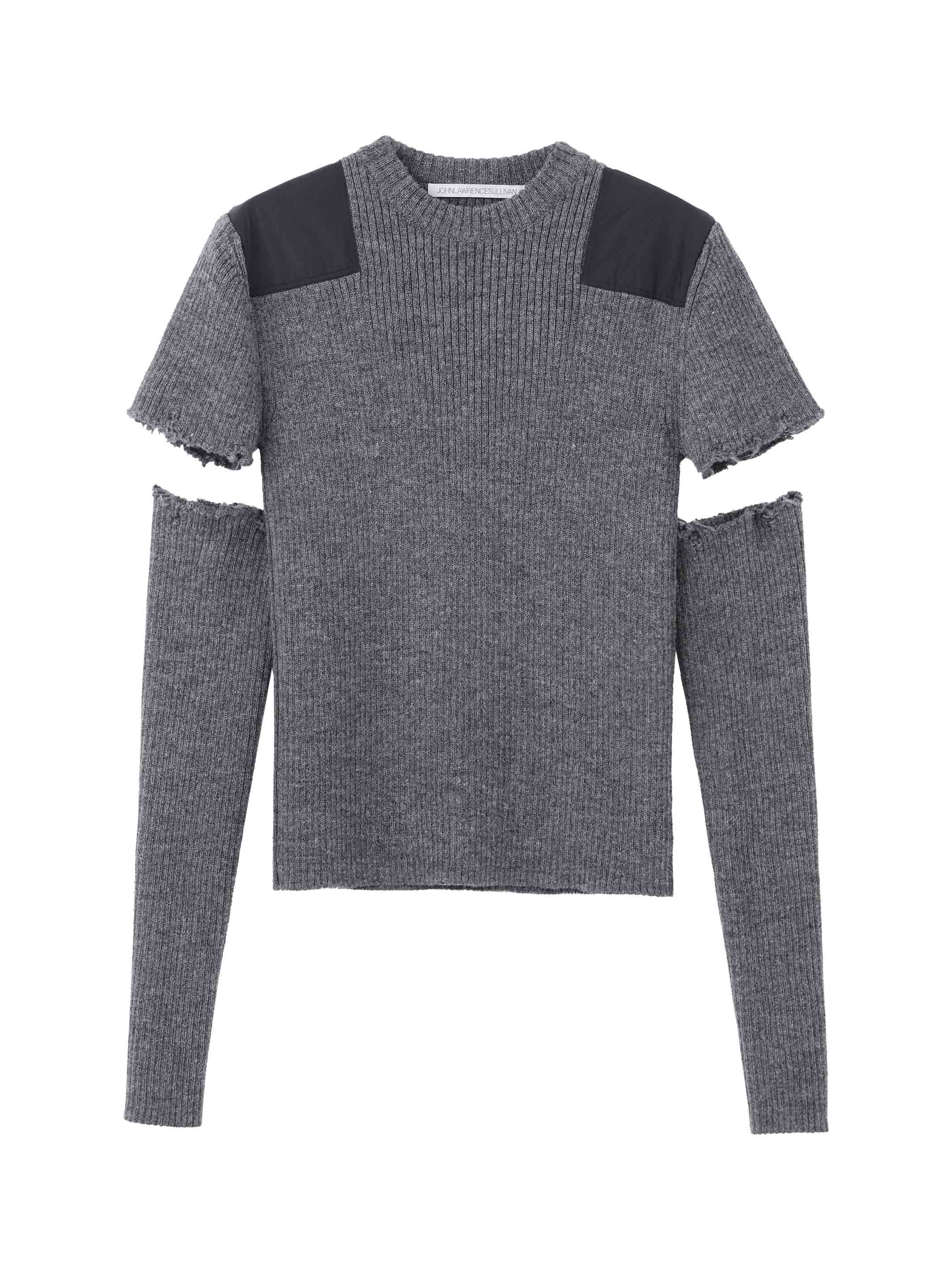 Showder Patch Rib Knit Sweater with Gloves