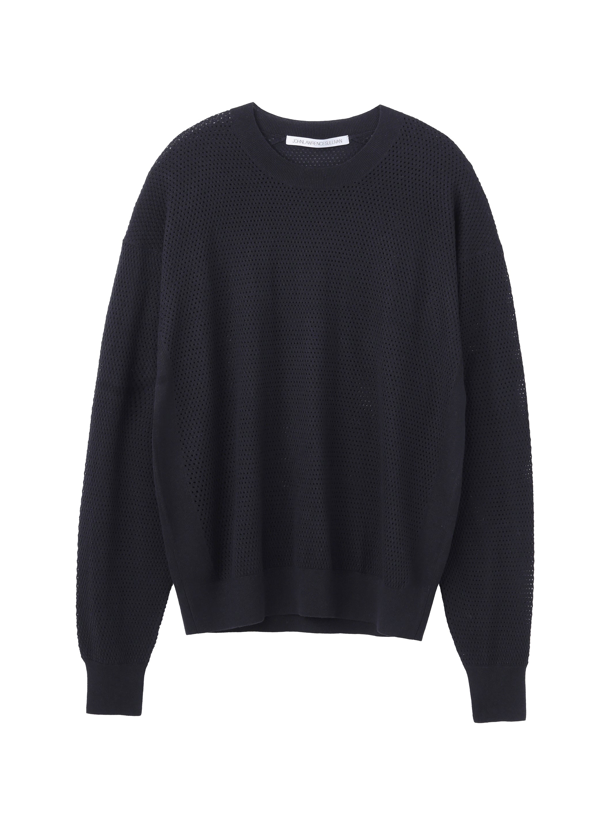 MESH KNIT CREW NECK PULLOVER