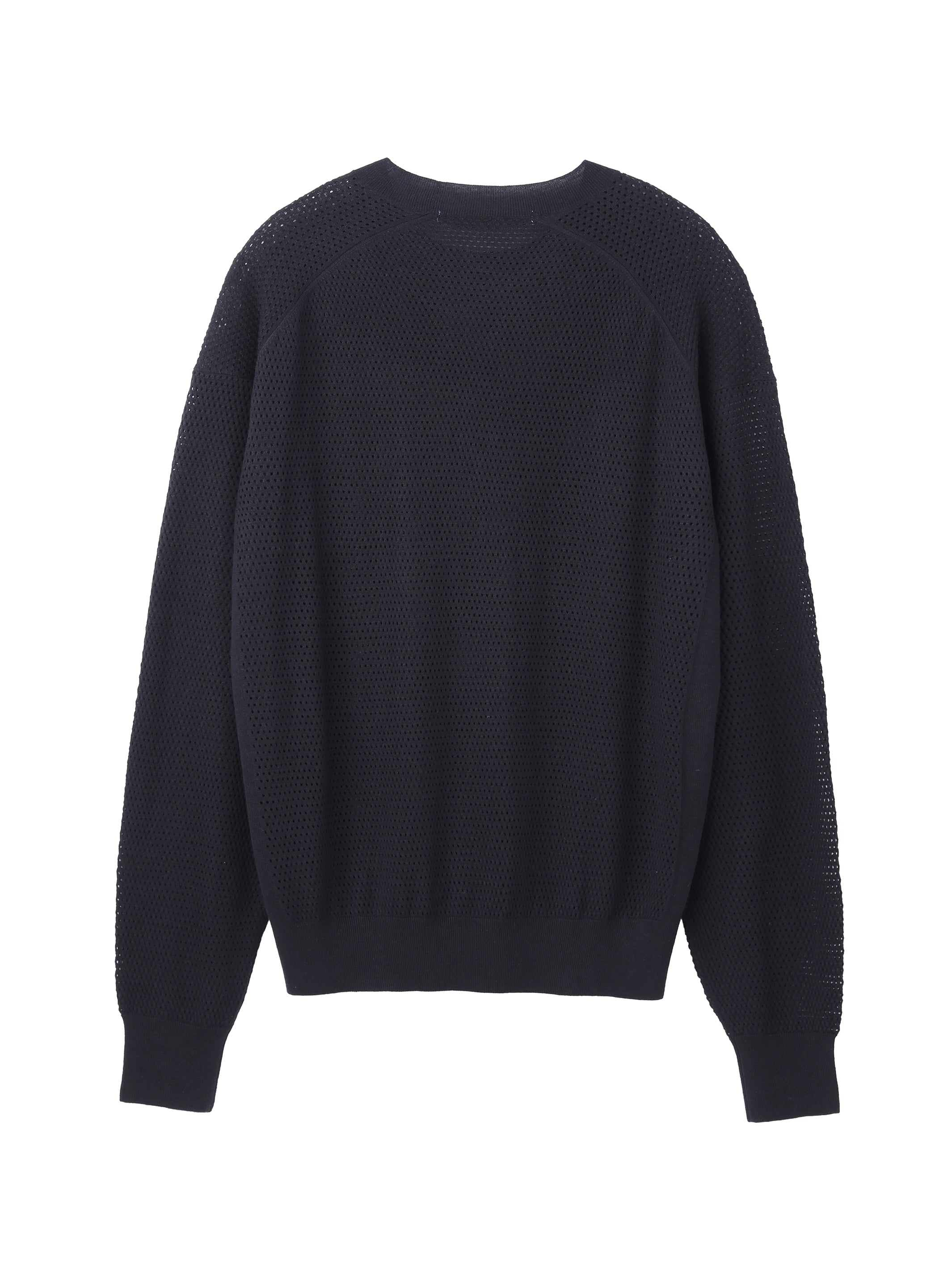 MESH KNIT CREW NECK PULLOVER