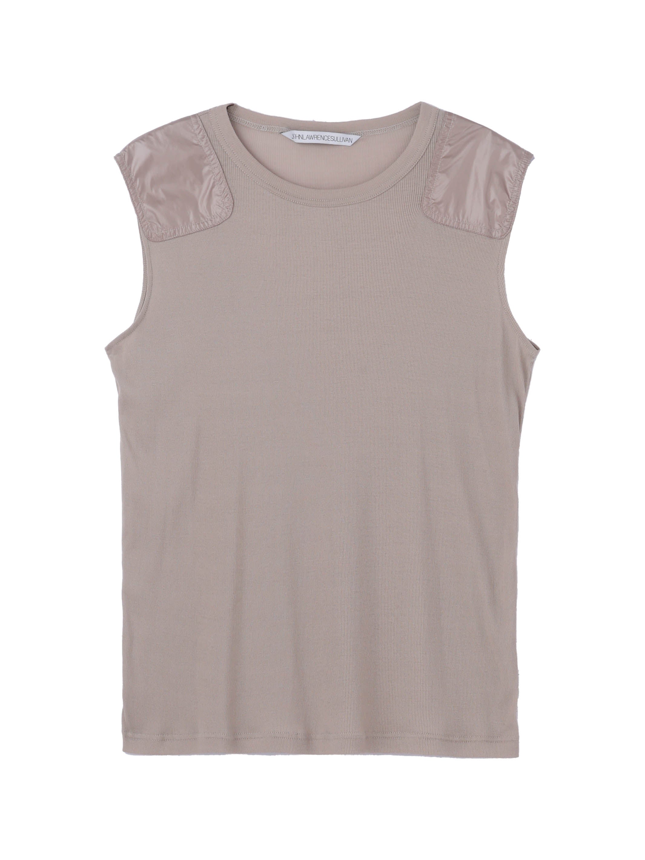 Rib Shoulder Patch Sleepels Top