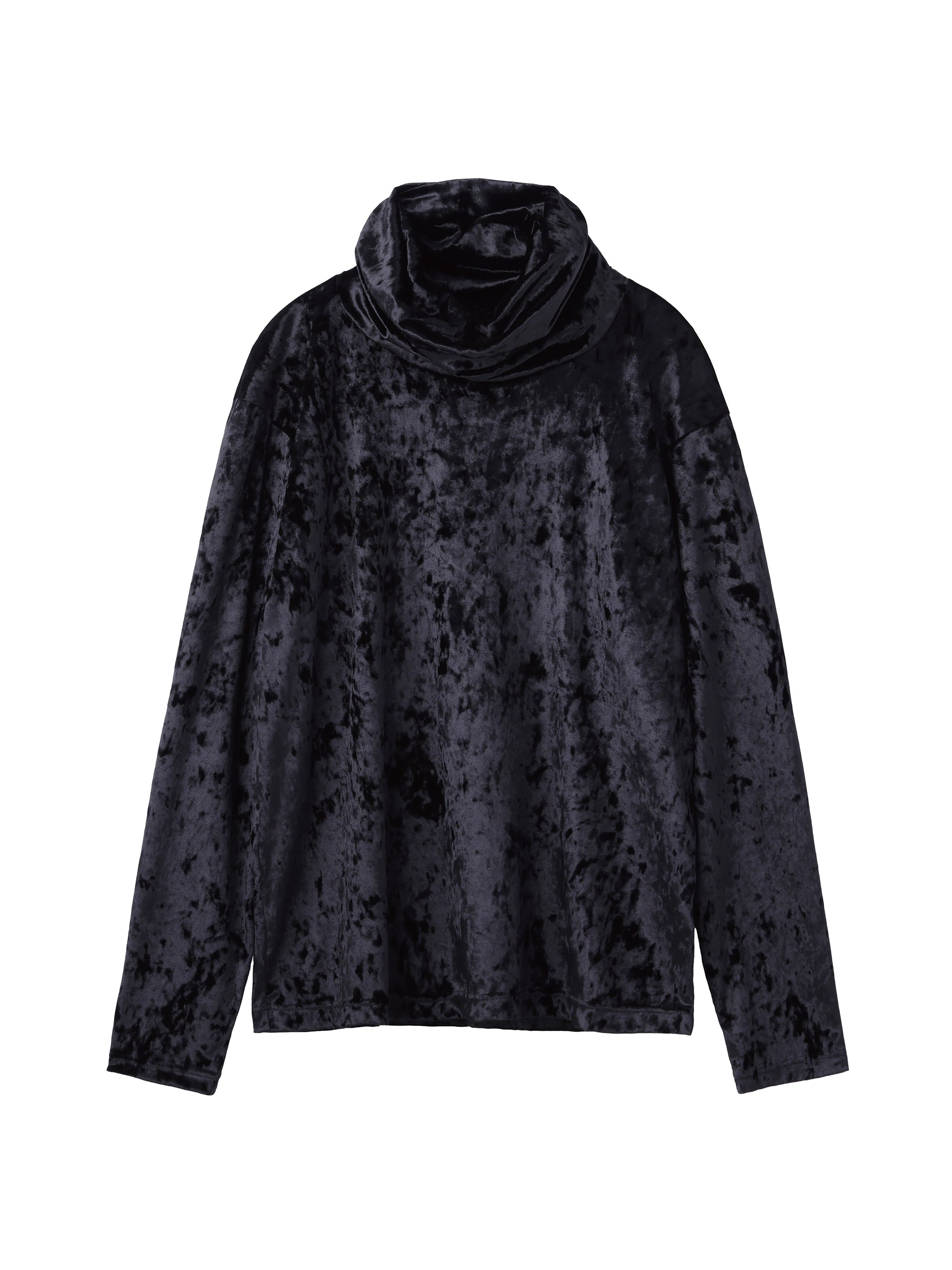 CRUSHED VELOUR TURTLE NECK TOP