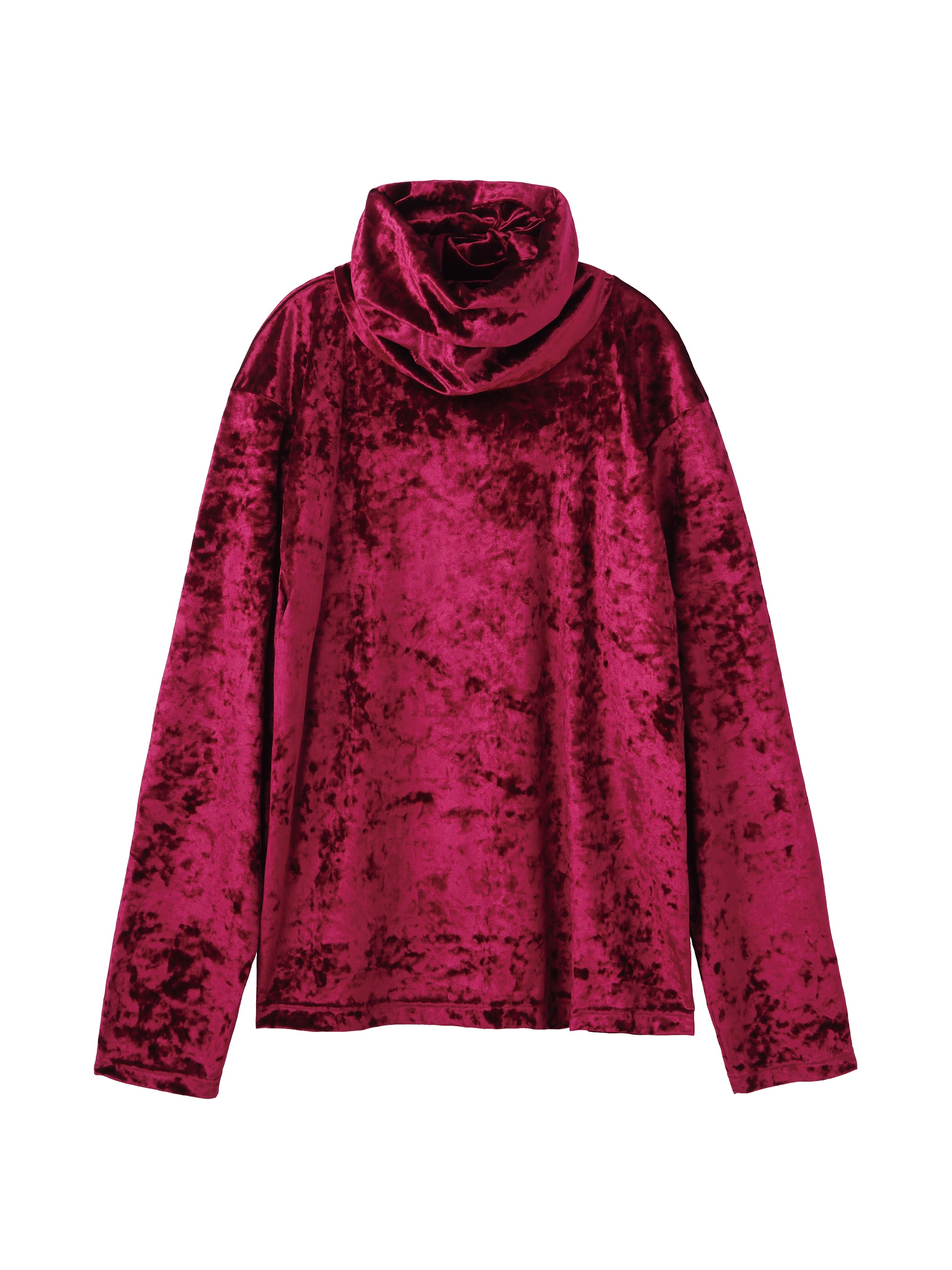 CRUSHED VELOUR TURTLE NECK TOP