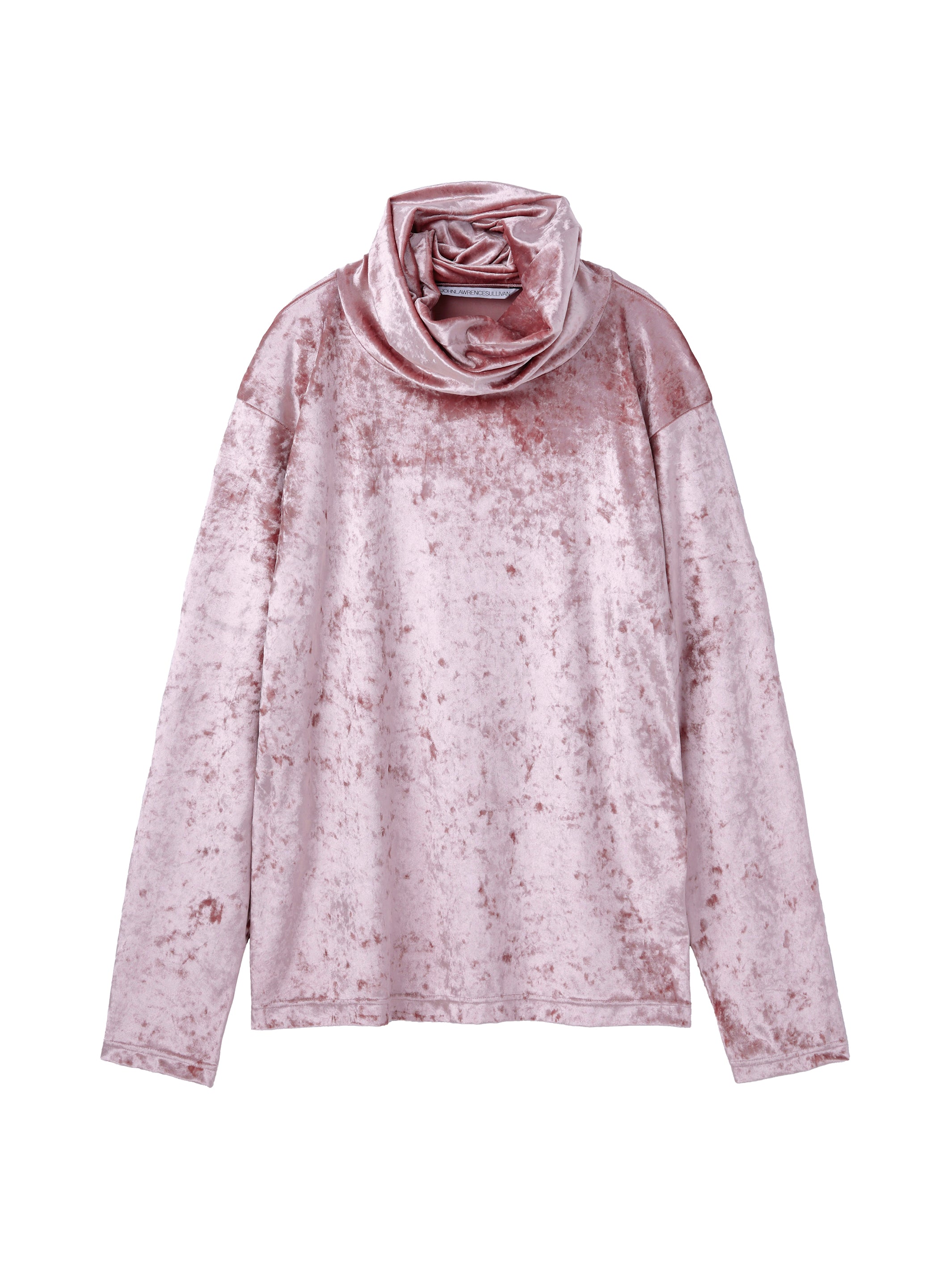 CRUSHED VELOUR TURTLE NECK TOP