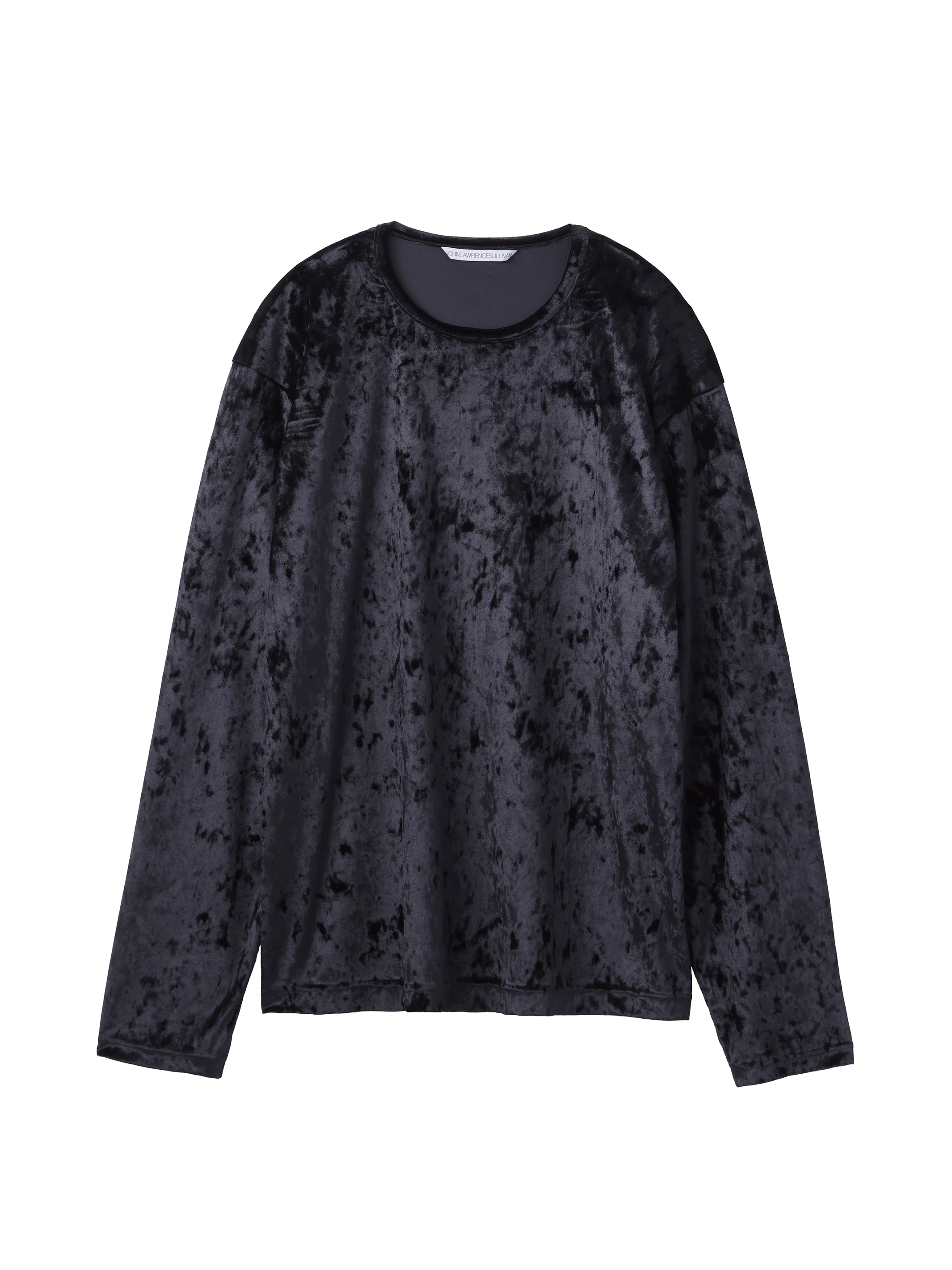 CRUSHED VELOUR CREW NECK TOP