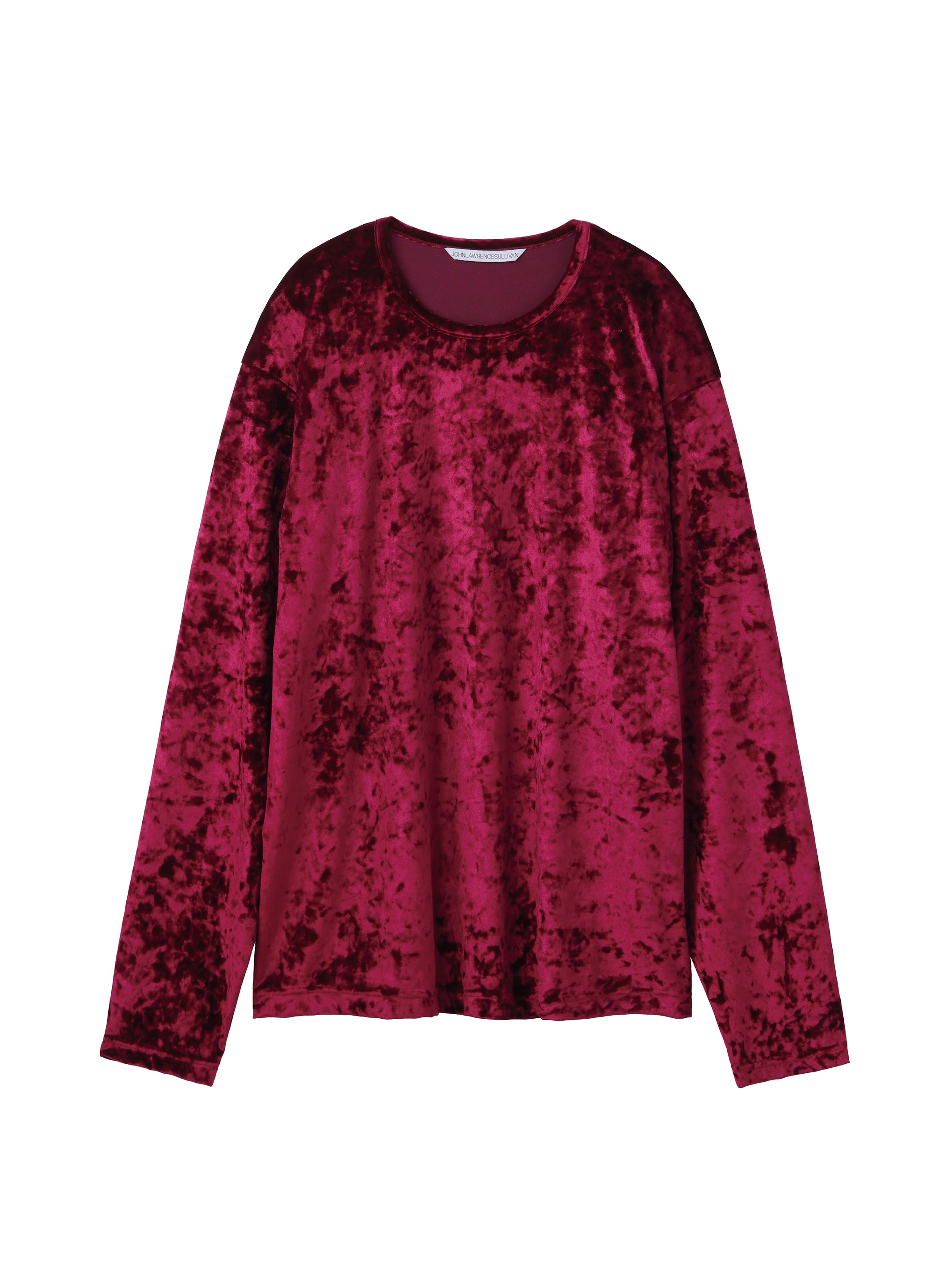 CRUSHED VELOUR CREW NECK TOP