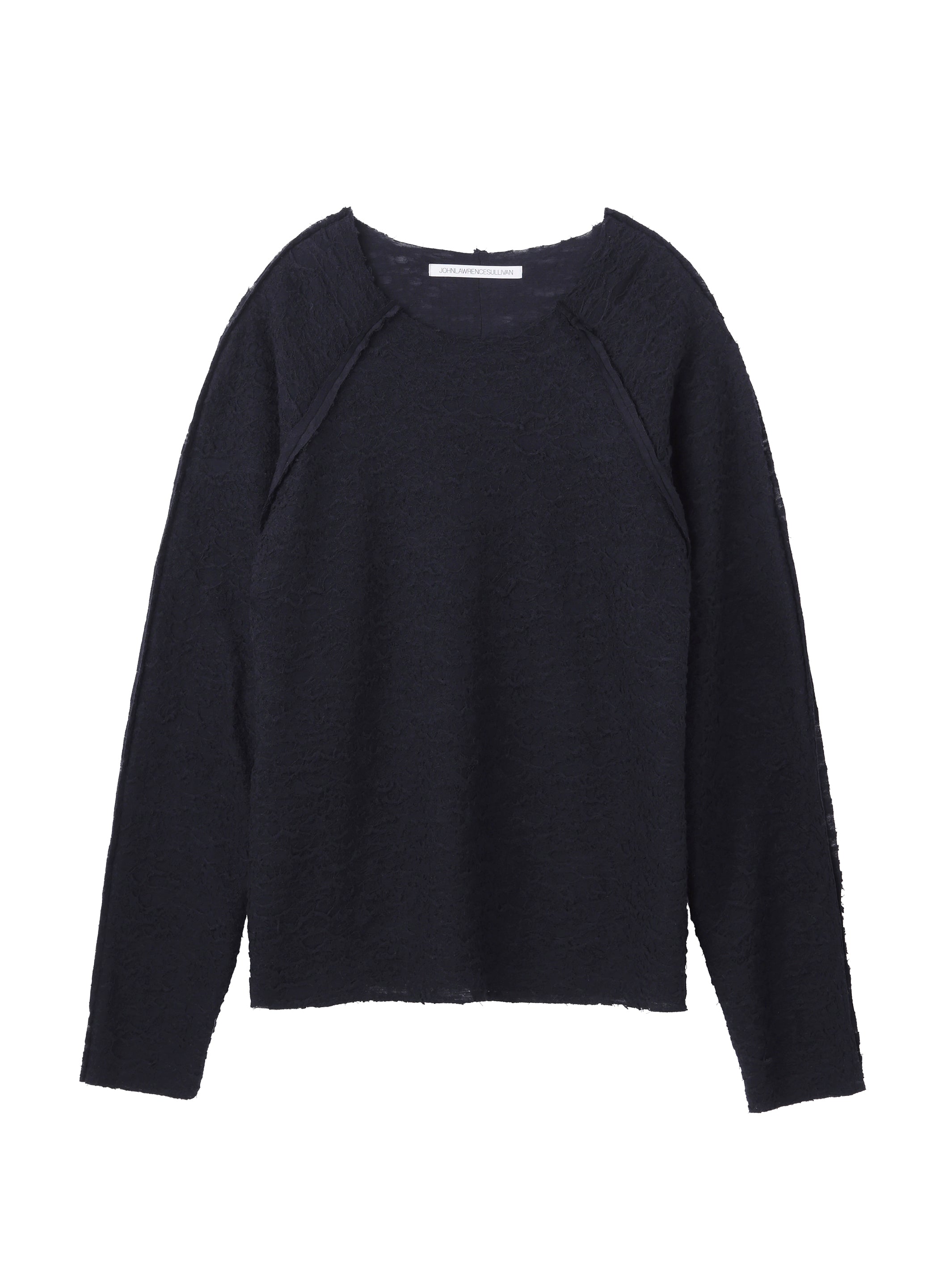 WOOL JACQUARD CUT-OUT CREW NECK TOP