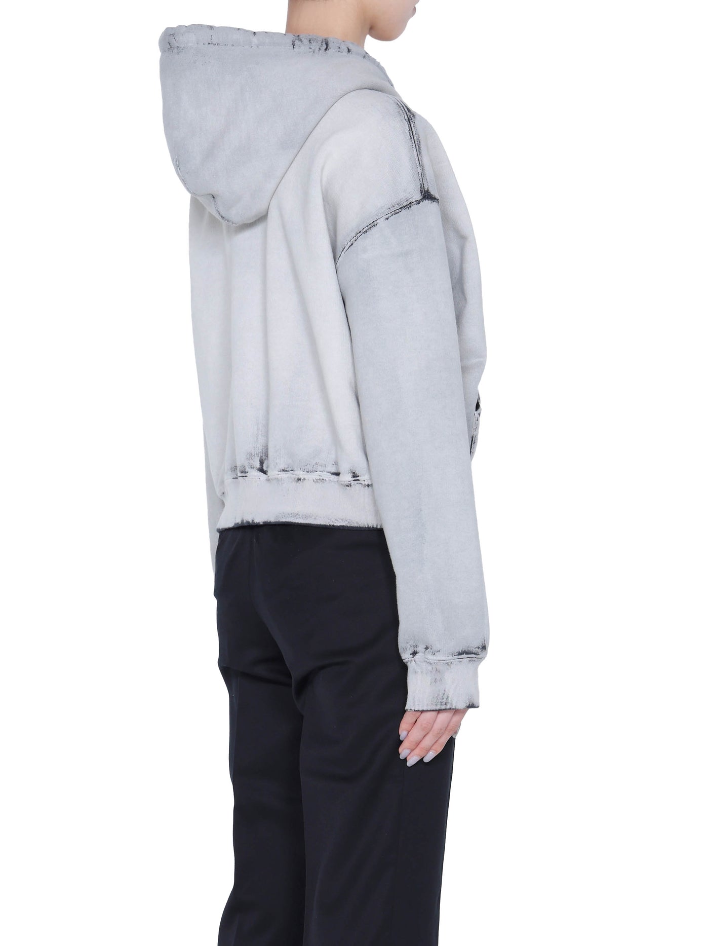 Bleached sweat cropped hoodie