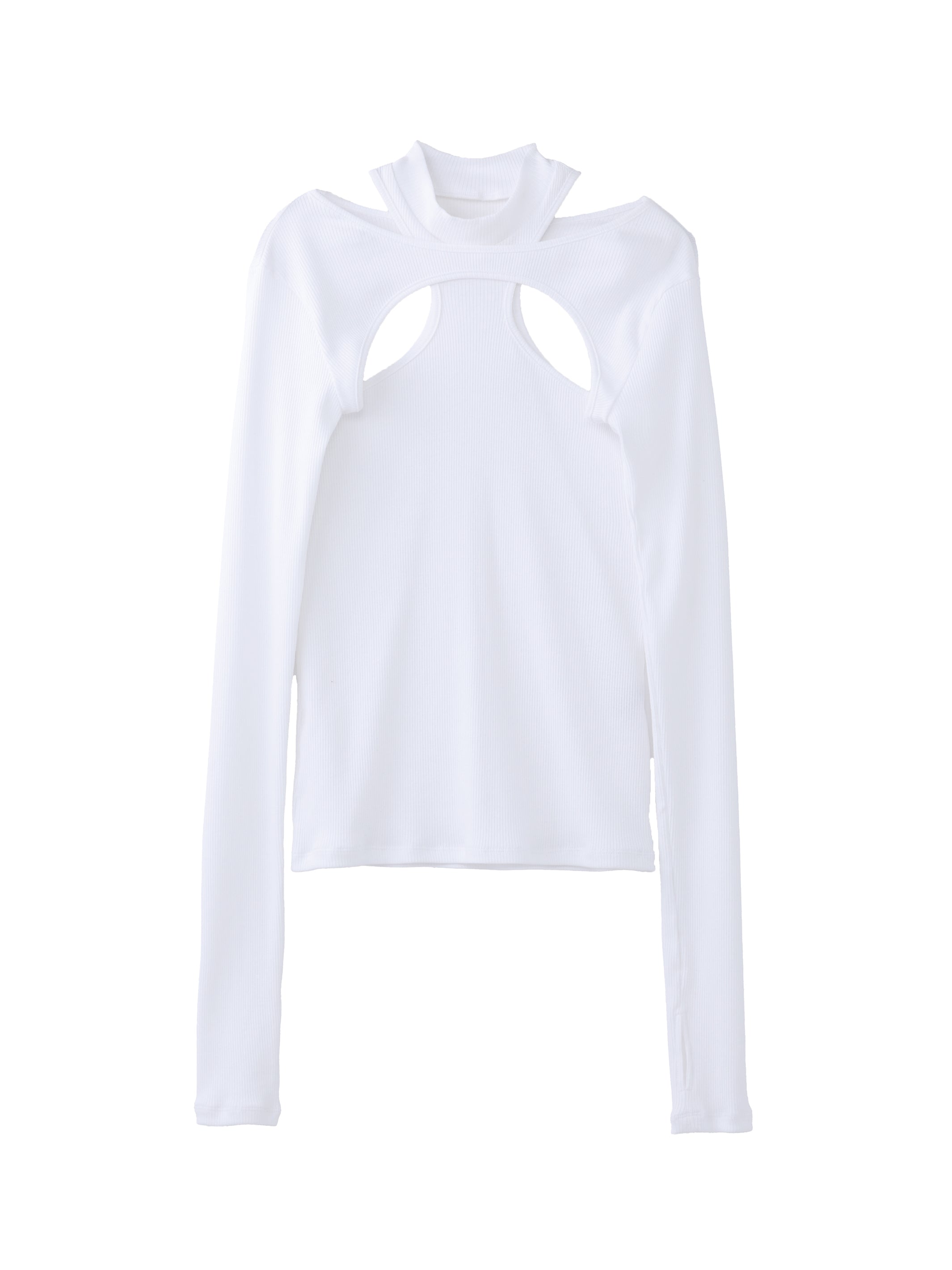 MOCK NECK LAYERED RIB TOP