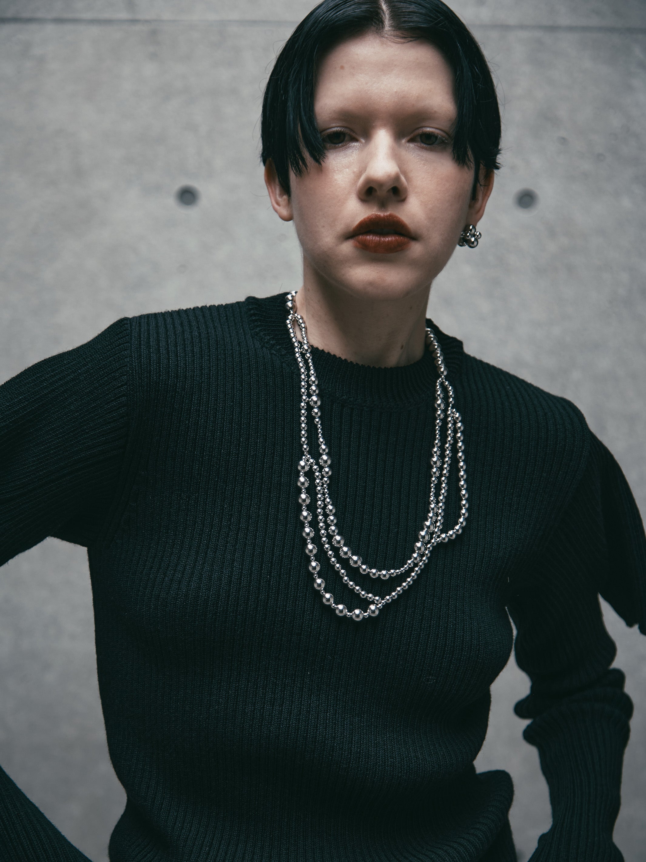 METAL BALL CHAIN MULTIPLE NECKLACE