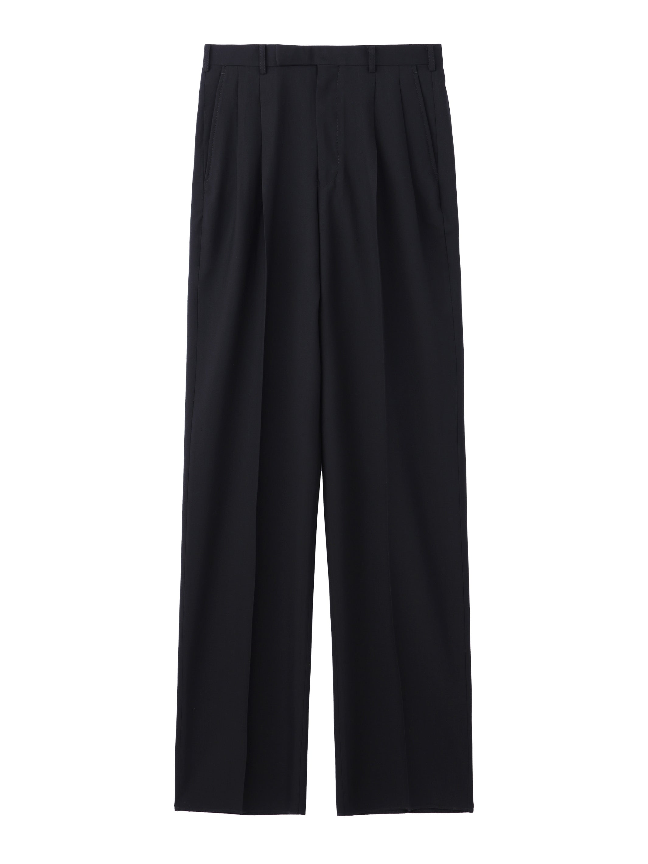 WOOL PLEATED TROUSERS