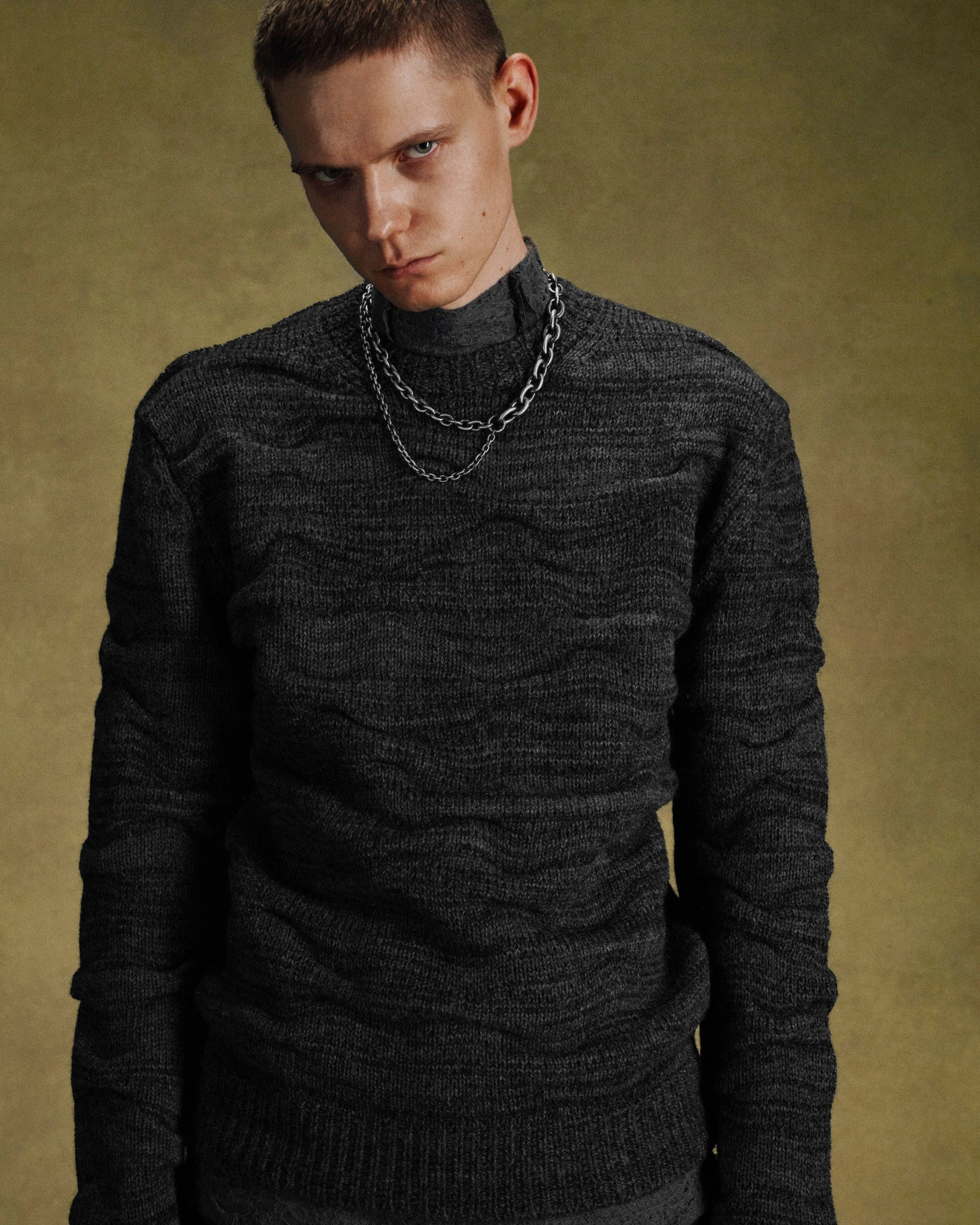 TUCK STITCHED KNIT SWEATER