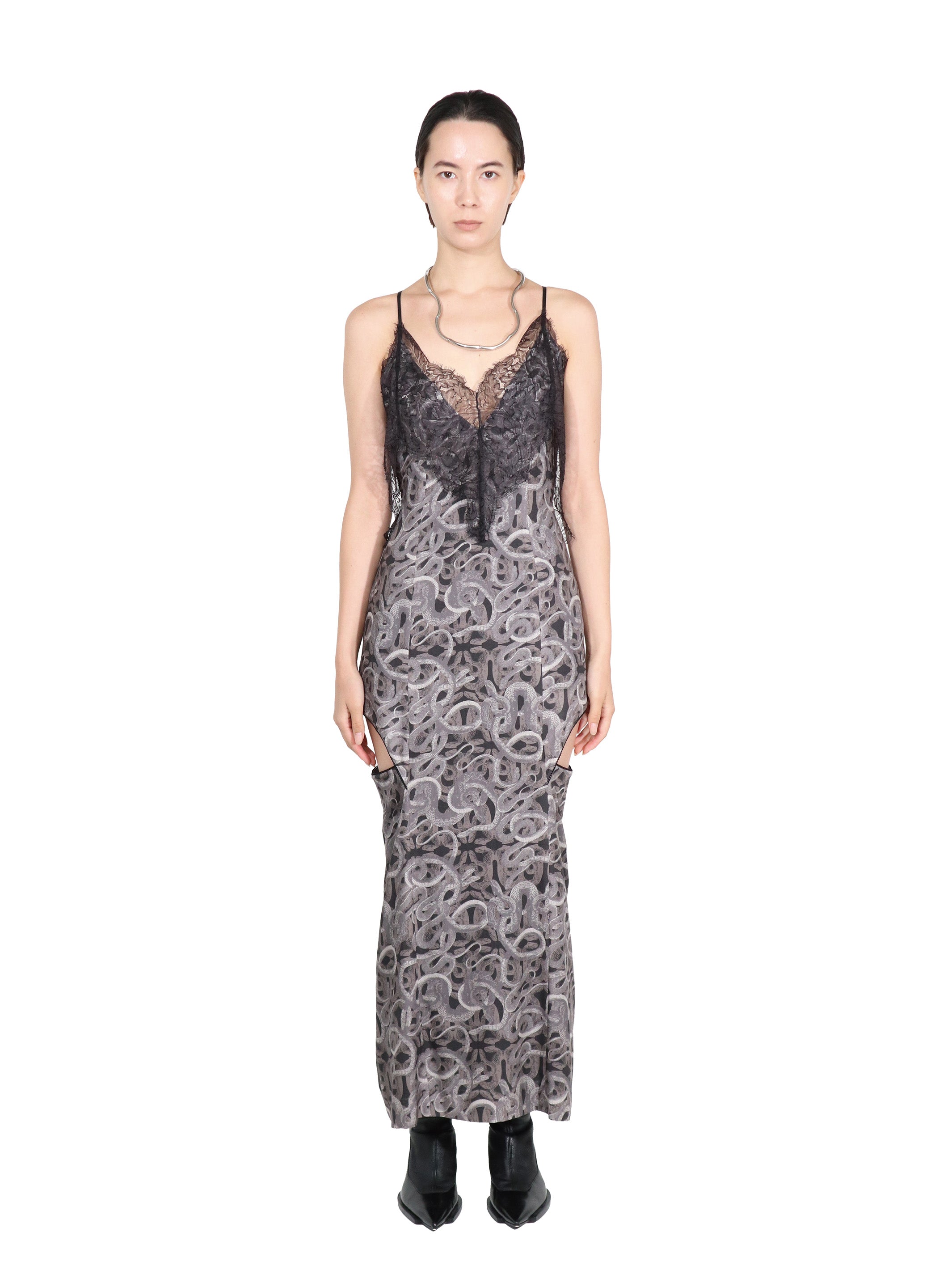 ALL OVER PRINT PENTAGON SLIP DRESS