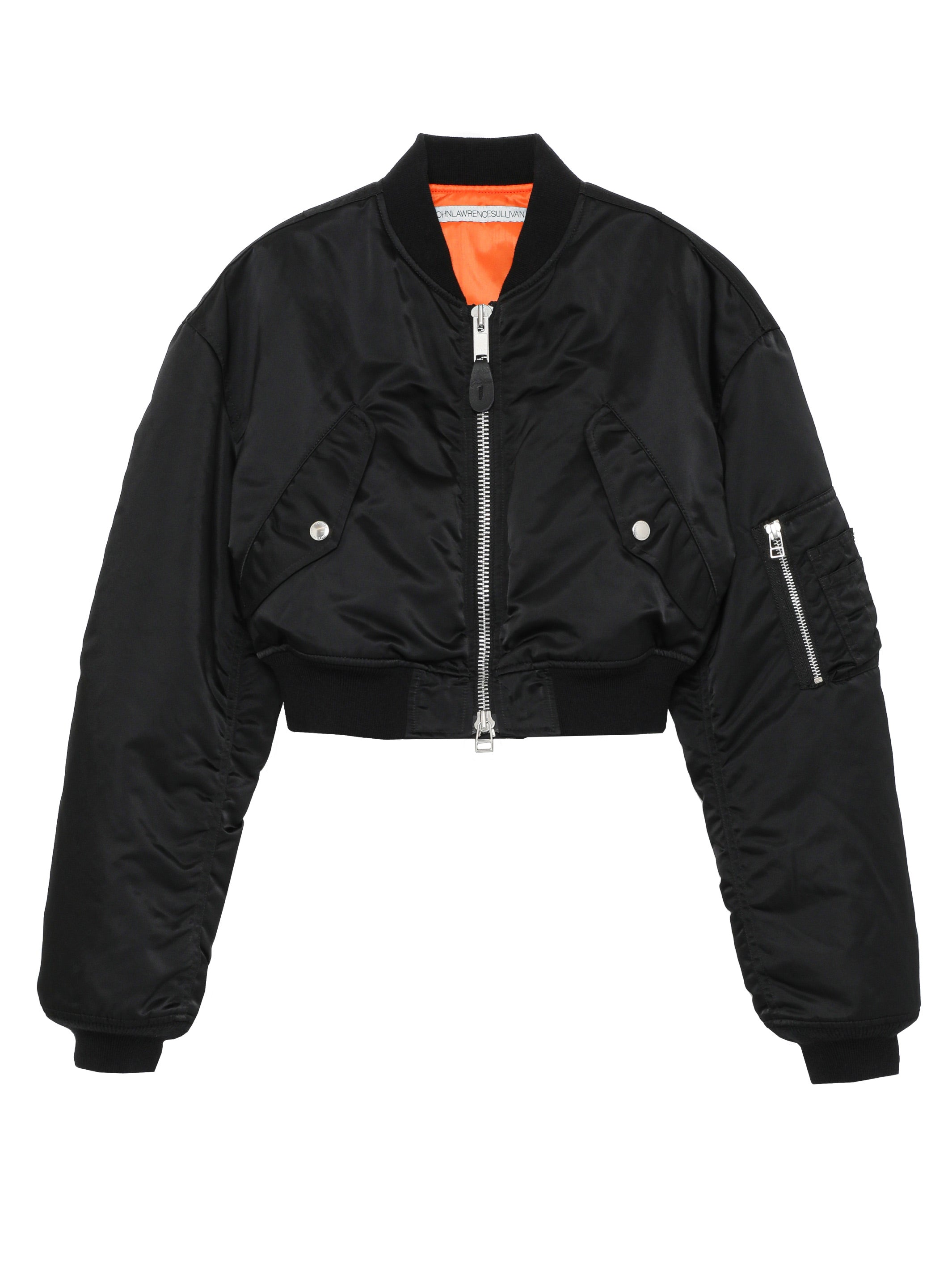 Nylon satin cropped bomber jacket – JOHN LAWRENCE SULLIVAN