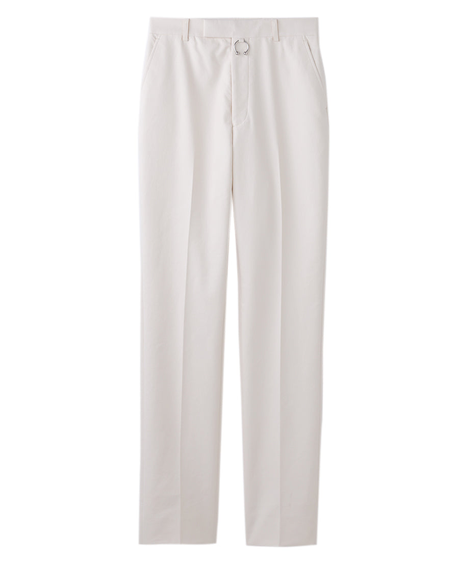 Womens straight pants with body piercing jewelry | White – JOHN