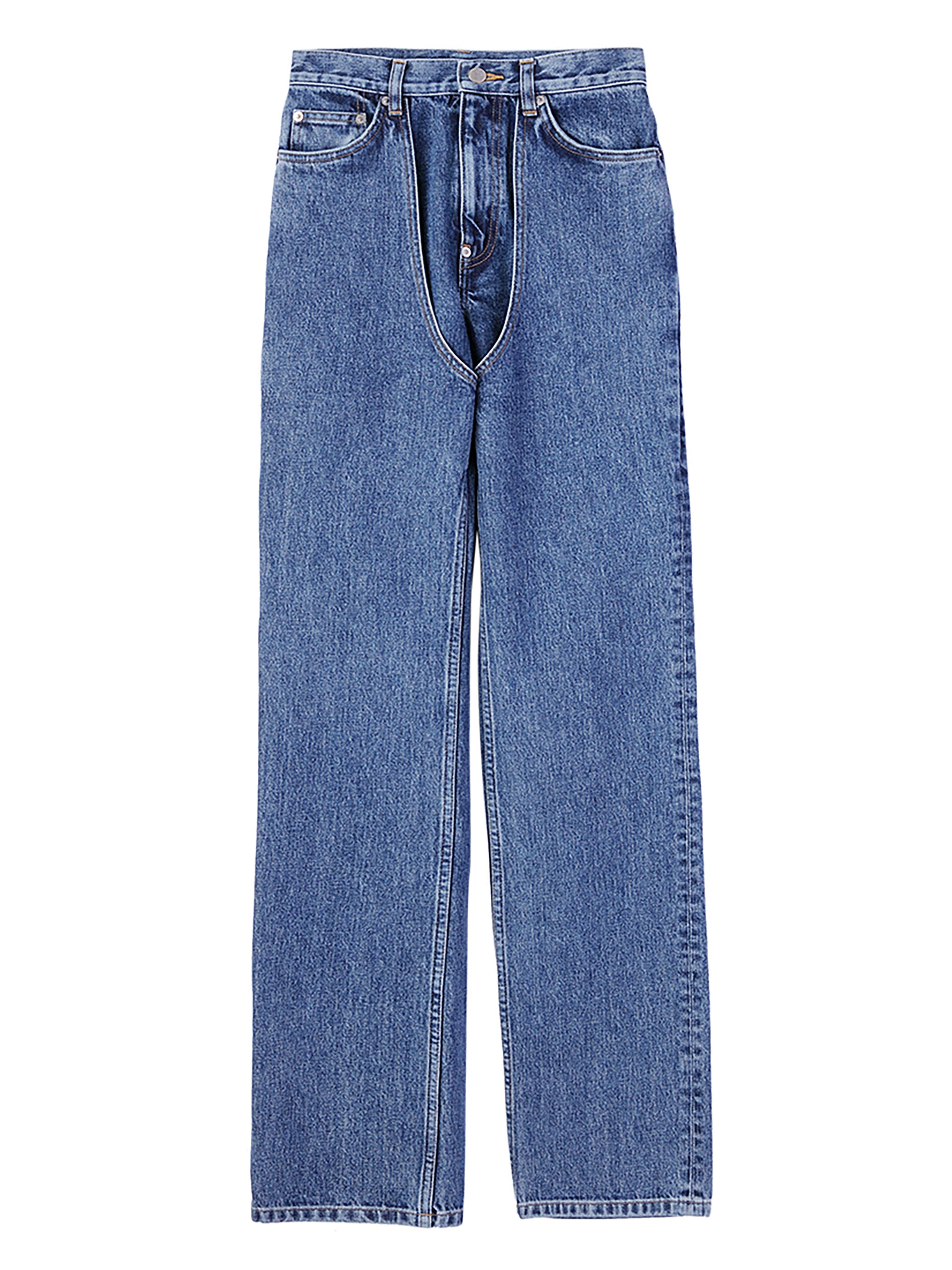 Washed denim chaps jeans – JOHN LAWRENCE SULLIVAN