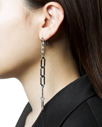 Mix chain piercing earring