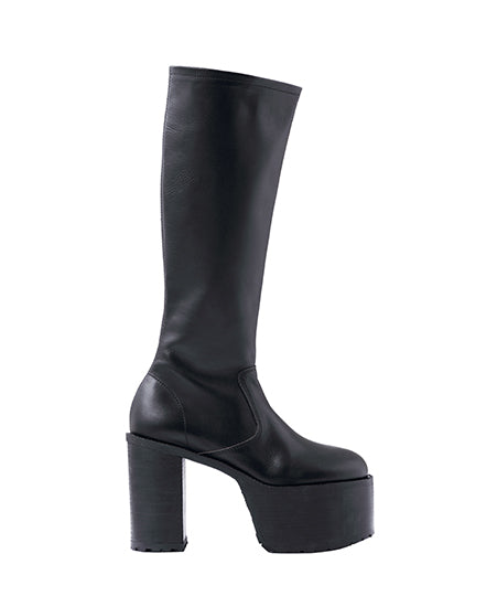 WOMENS LEATHER PLATFORM LONG BOOTS
