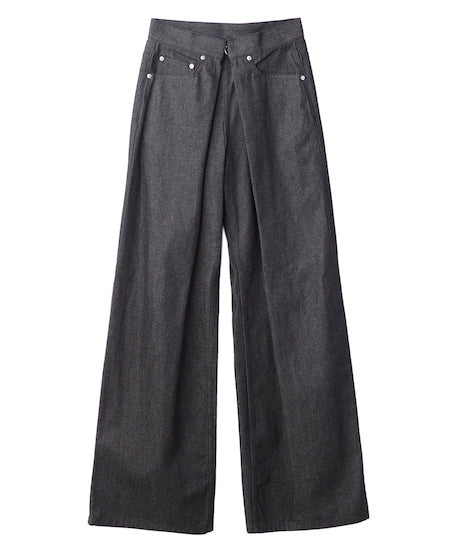 WOMENS RIGID DENIM WIDE PANTS