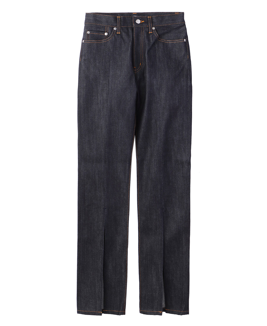 WOMENS RIGID DENIM SLITED PANTS