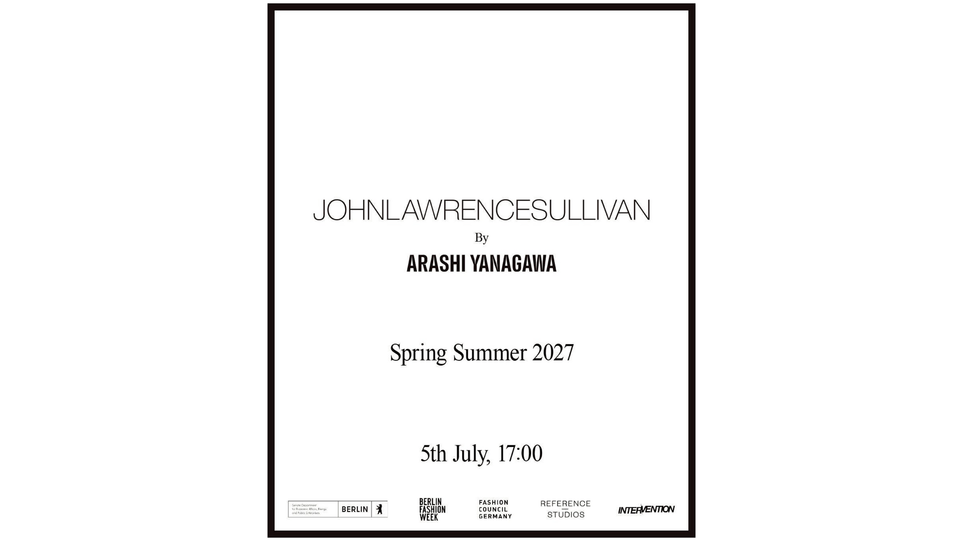 JOHN LAWRENCE SULLIVAN returns to Berlin Fashion Week for the Spring/Summer 2027 season.