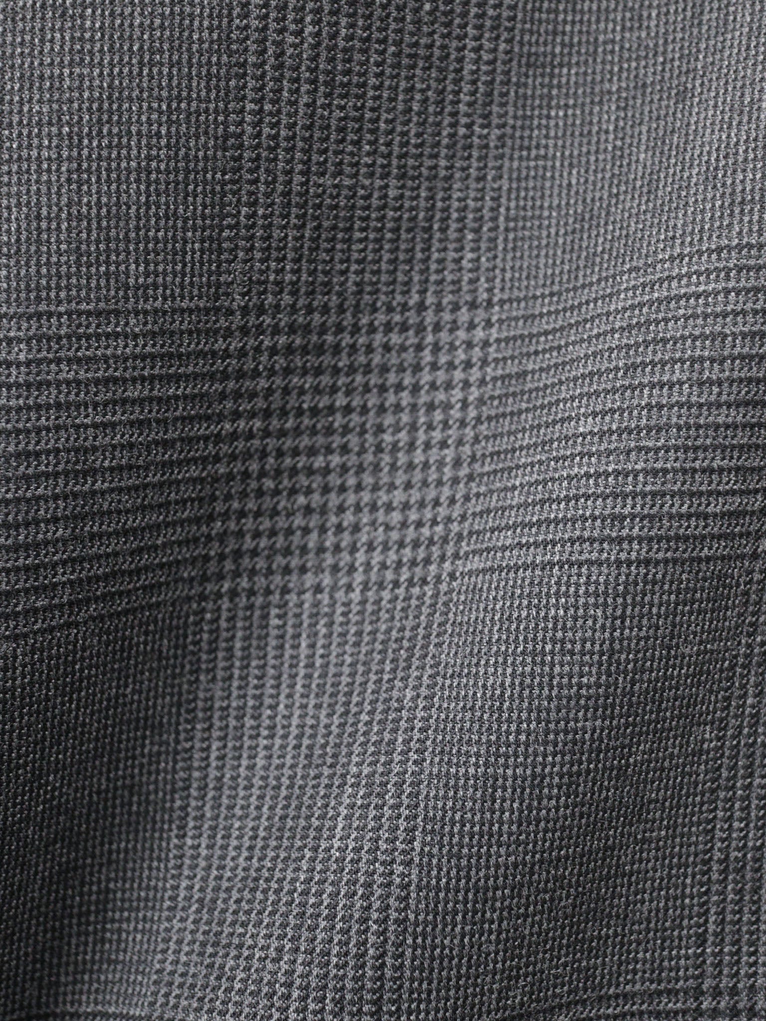 GLEN PLAID WOOL STRAIGHT TROUSERS