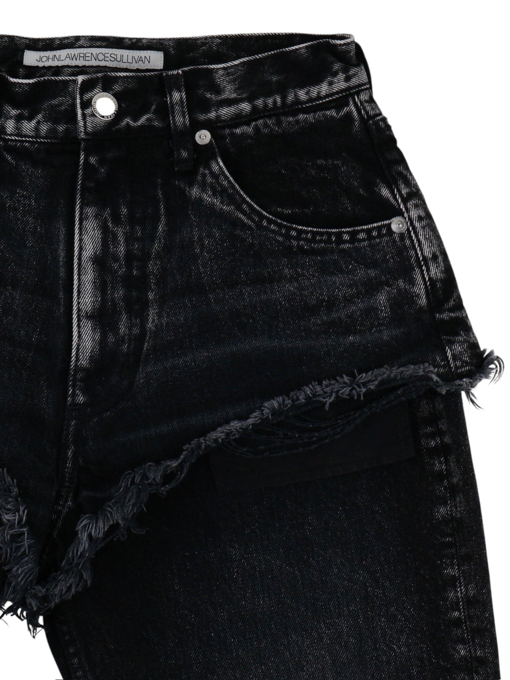 WASHED DENIM LAYERED PANTS