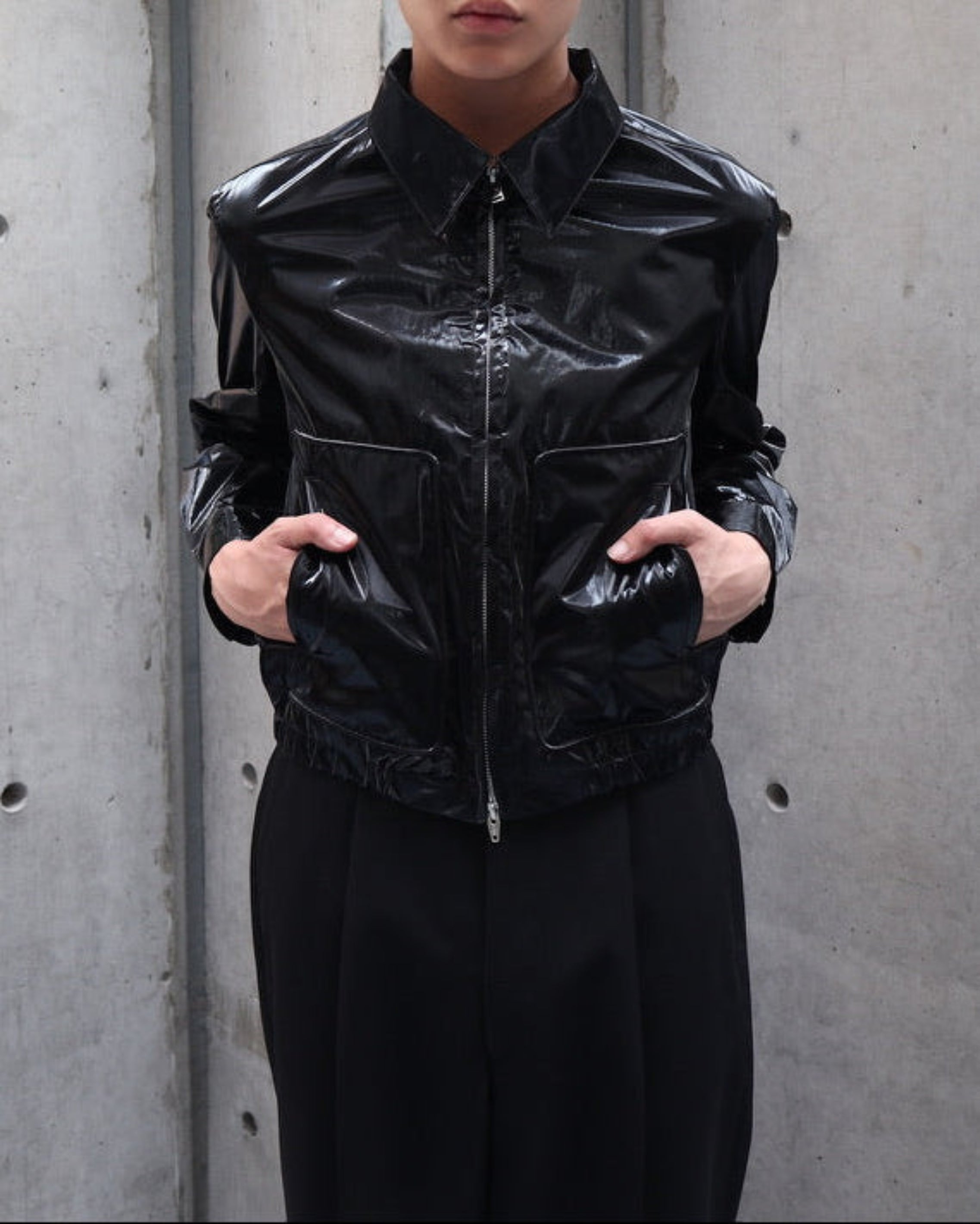 COATED COTTON HARRINGTON JACKET