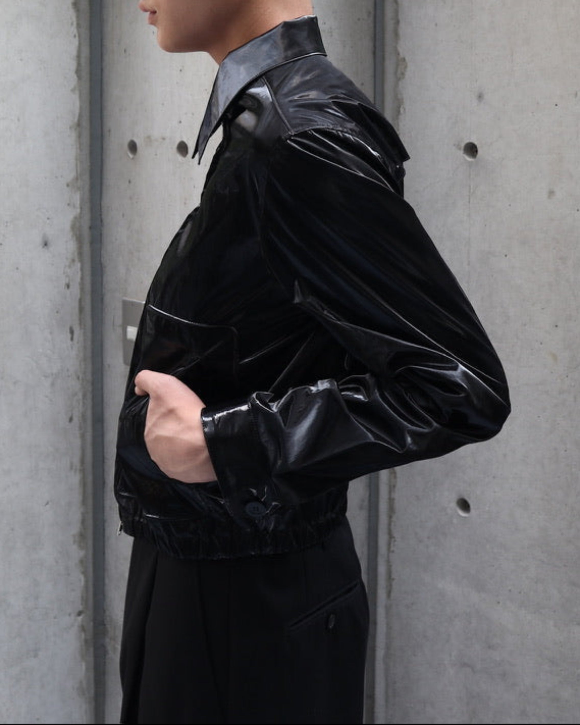 COATED COTTON HARRINGTON JACKET
