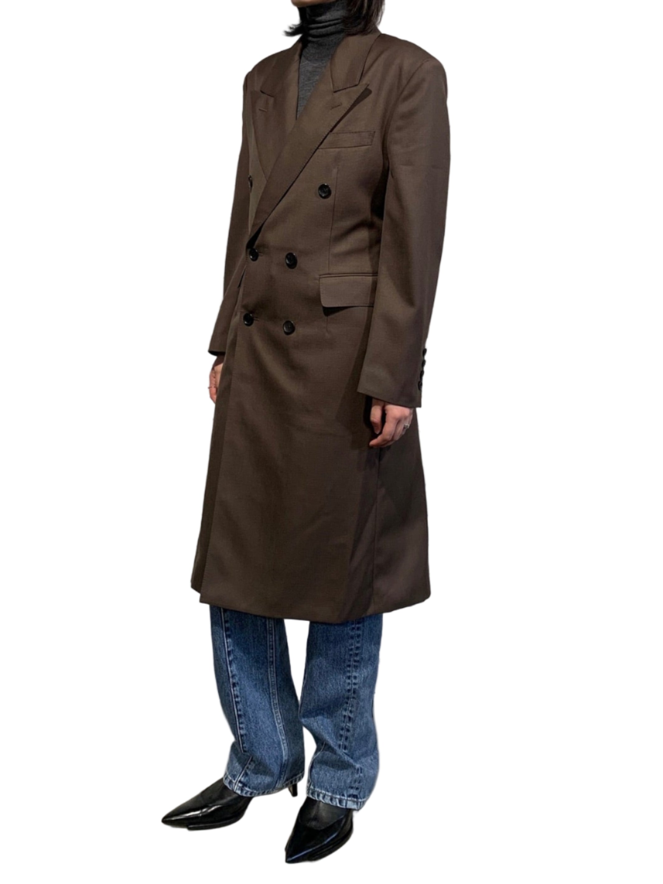 Wool Gabardine Lace-Up Coat