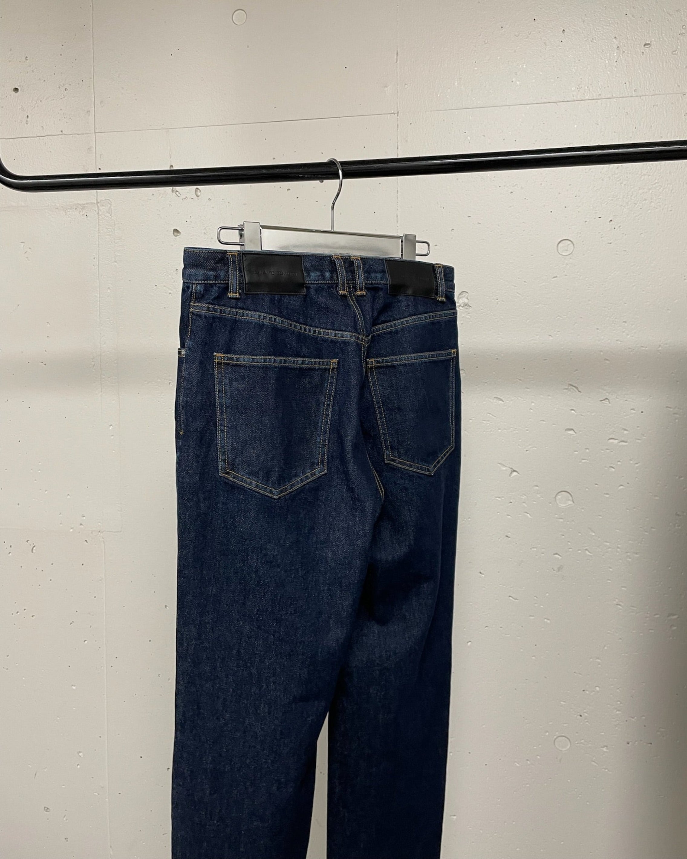 WASHED DENIM DOUBLE ZIPPERFLY PANTS
