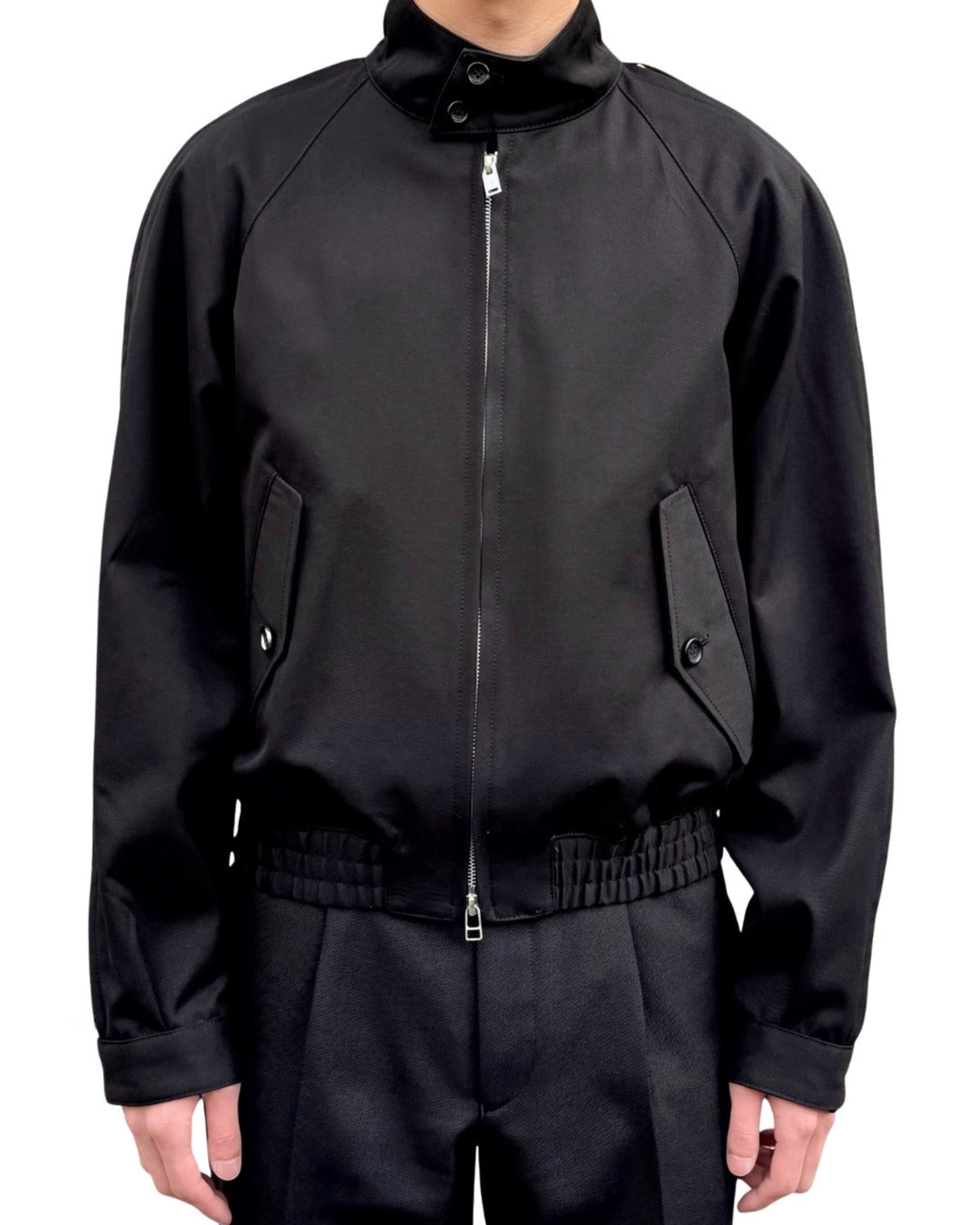 T/C TWILL ZIPPED SLEEVE HARRINGTON JACKET