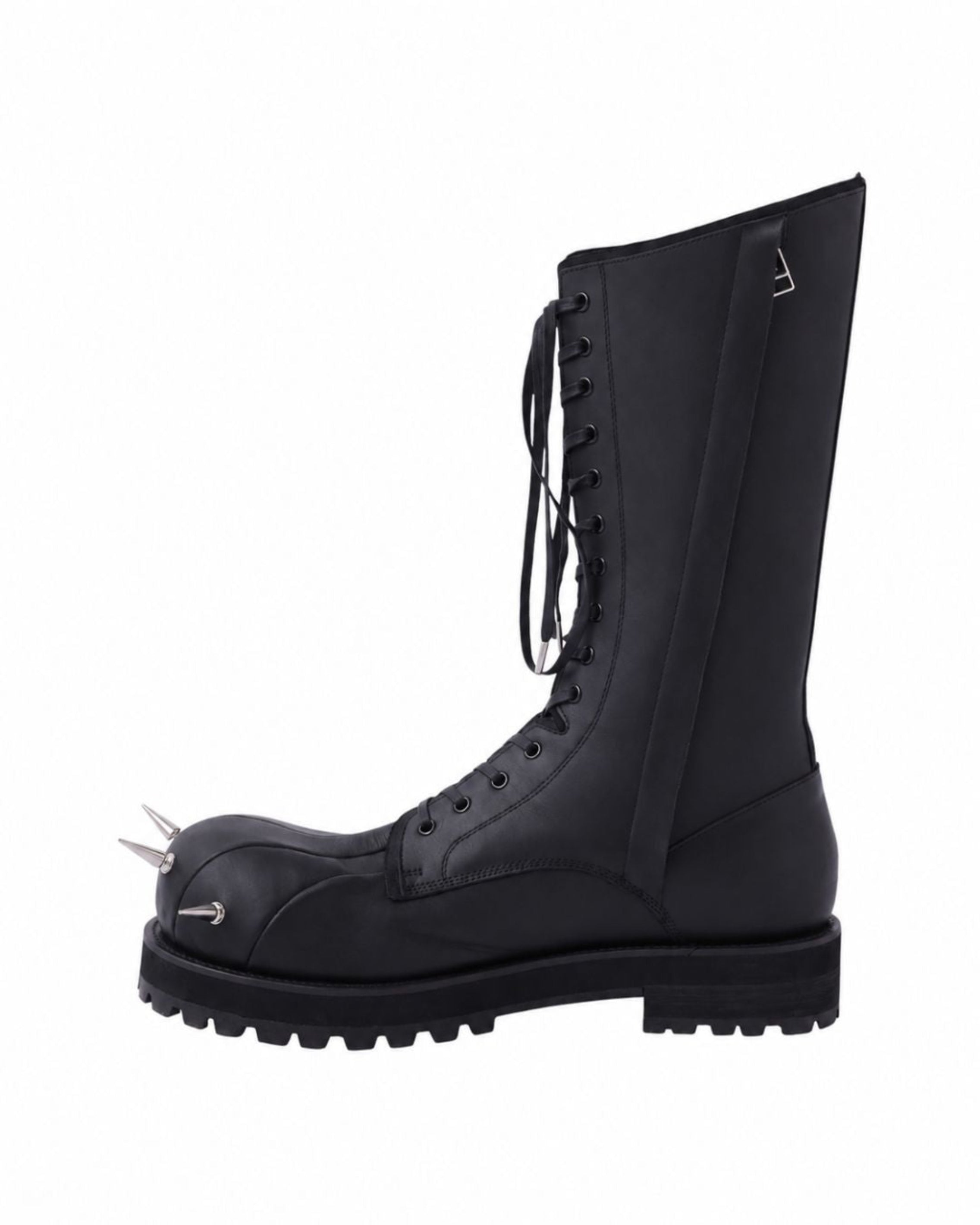 STUDDED LACE-UP BOOTS 14HOLES