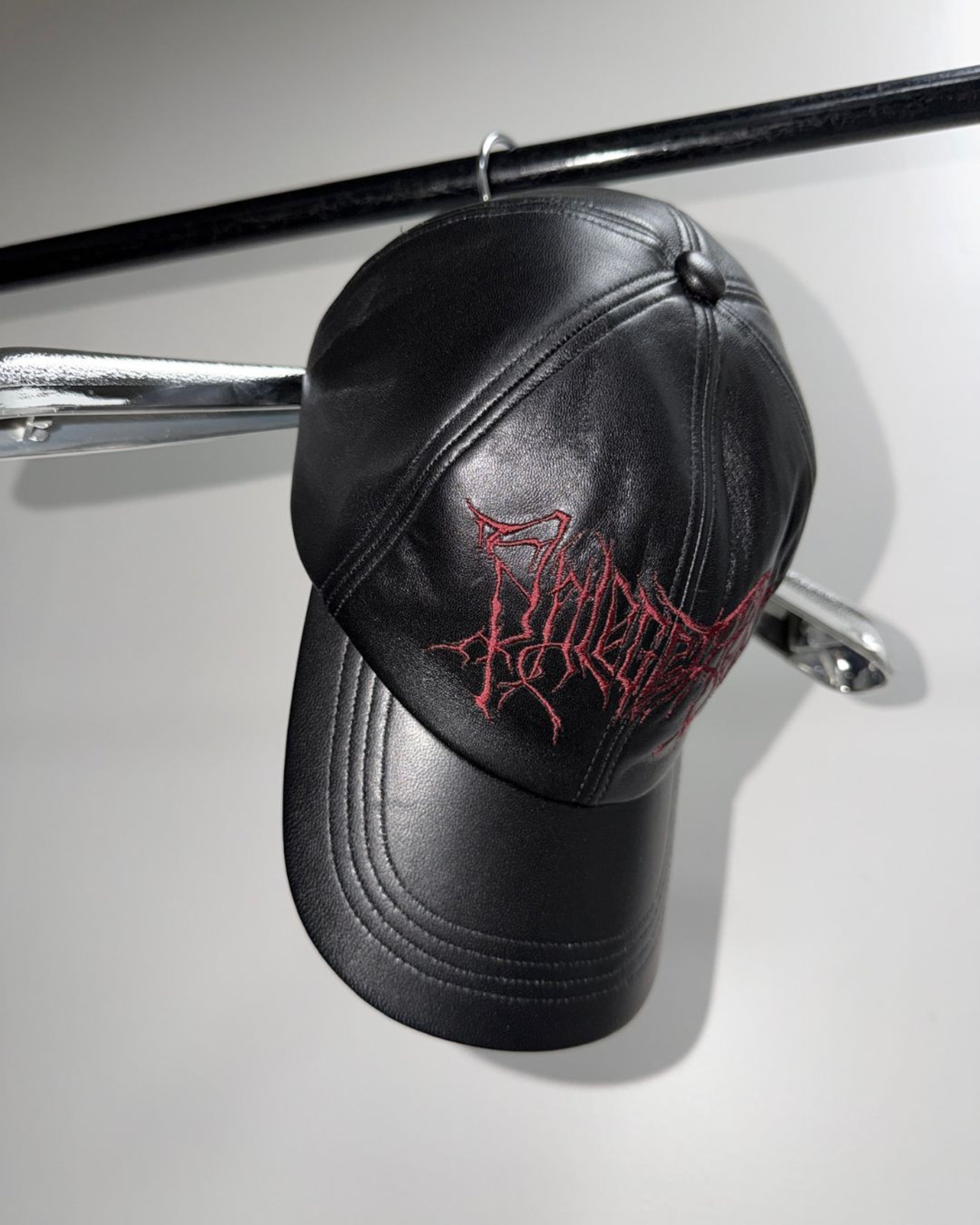 EMBROIDERED LEATHER CAP