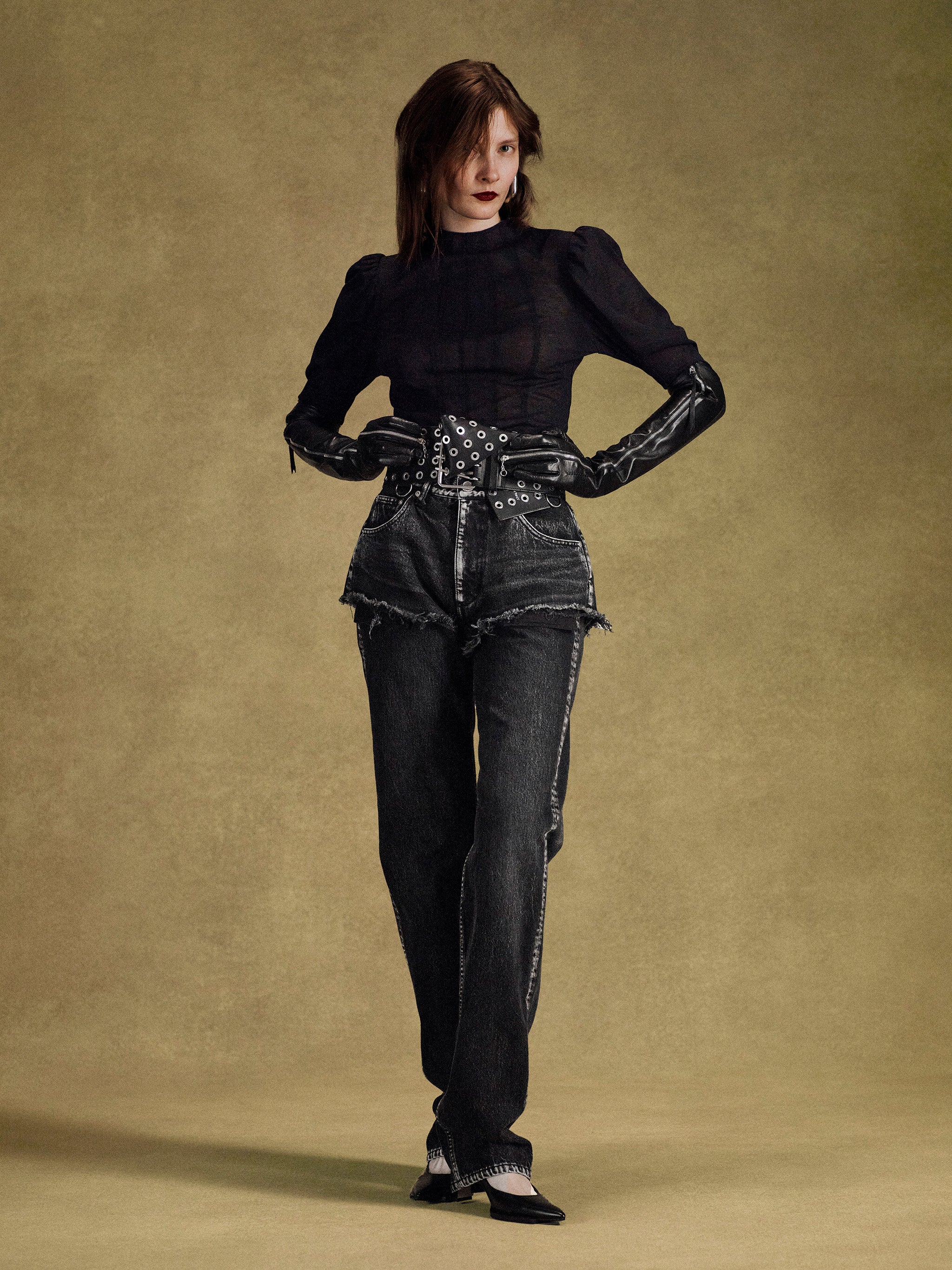 COTTON JERSEY PUFF SLEEVE TOP