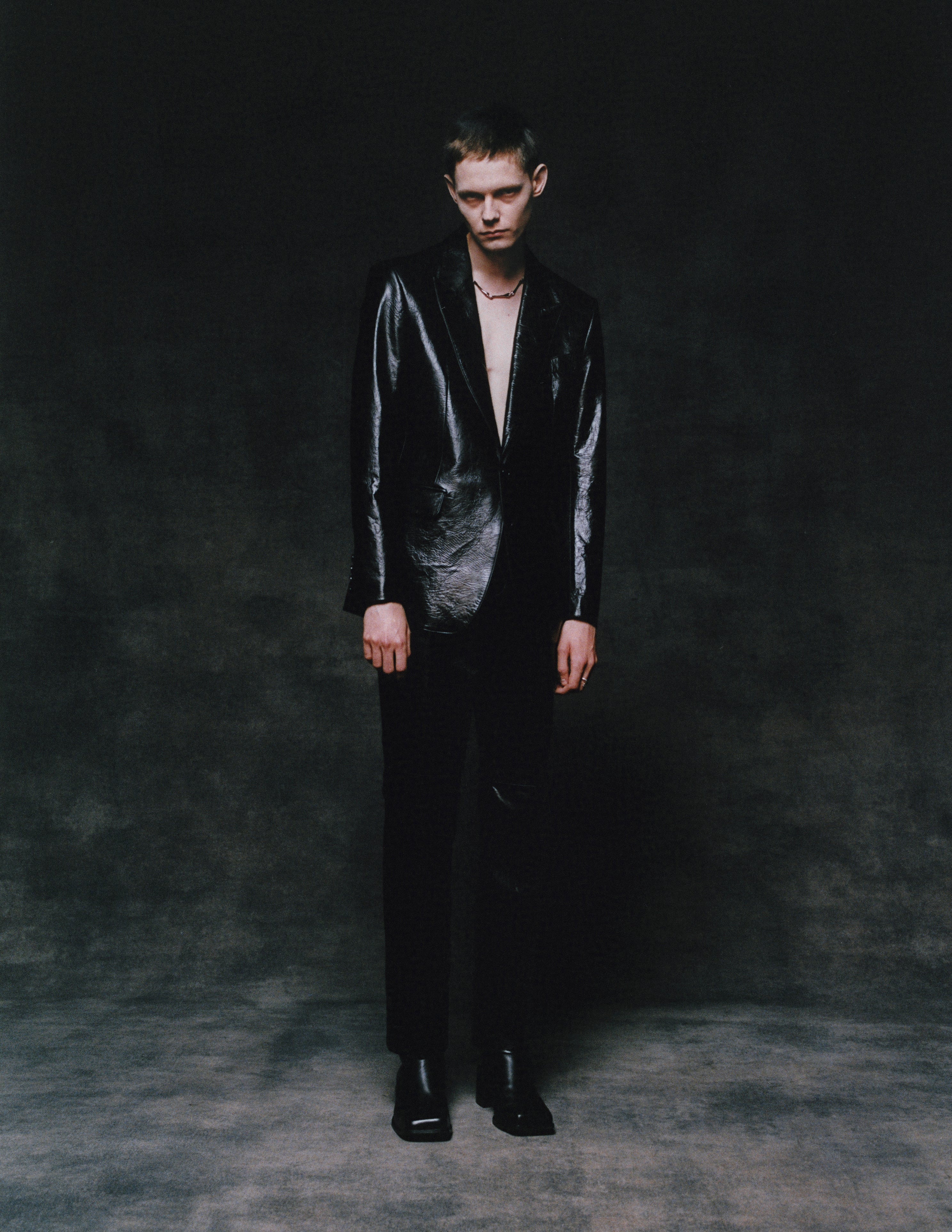 LEATHER STRAIGHT TROUSERS