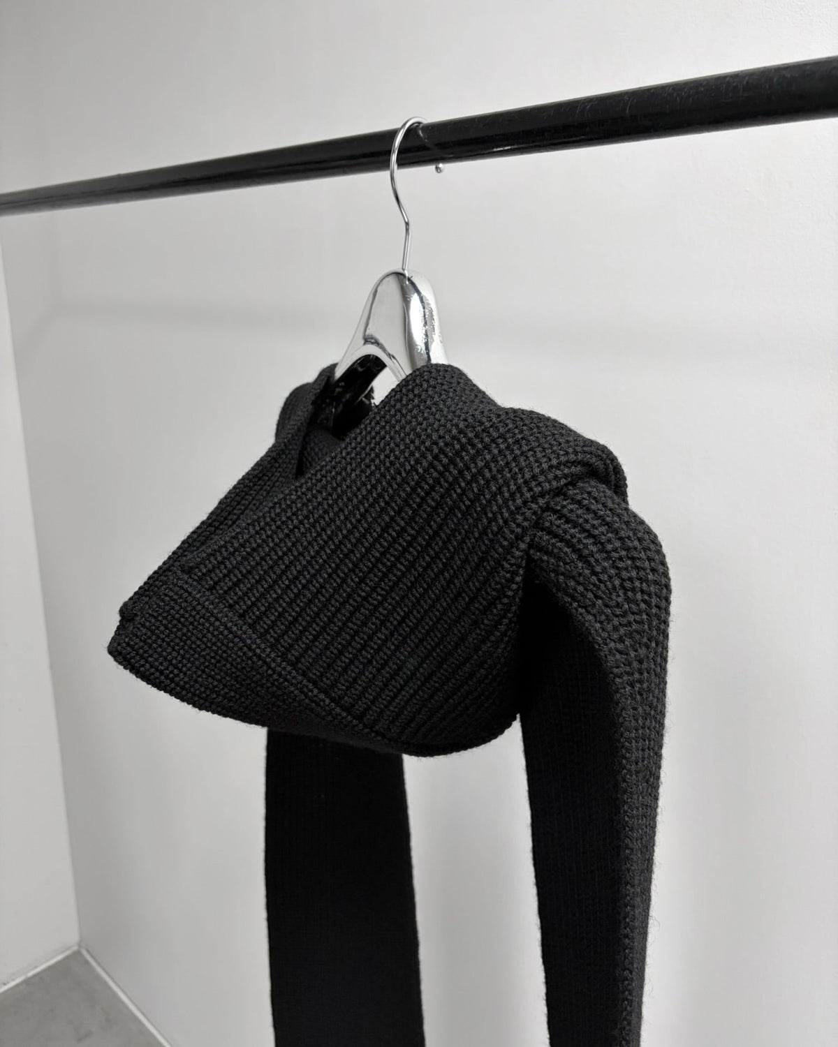 RIB KNIT HOODED SCARF