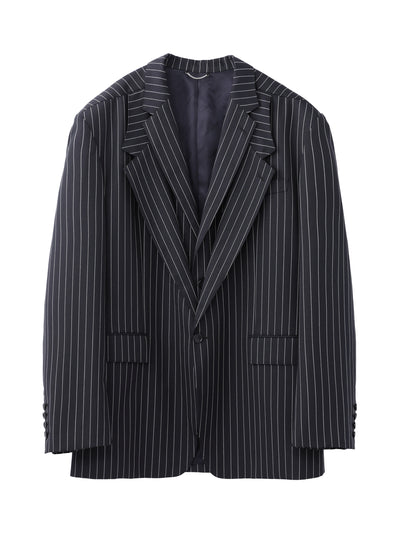 WOOL GABARDINE DOUBLE FRONT SINGLE BREASTED JACKET