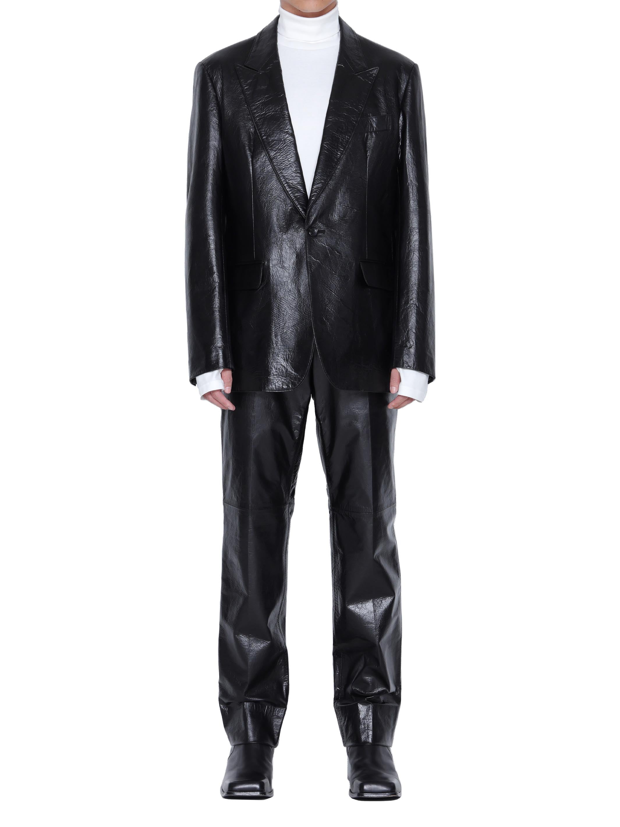 LEATHER STRAIGHT TROUSERS